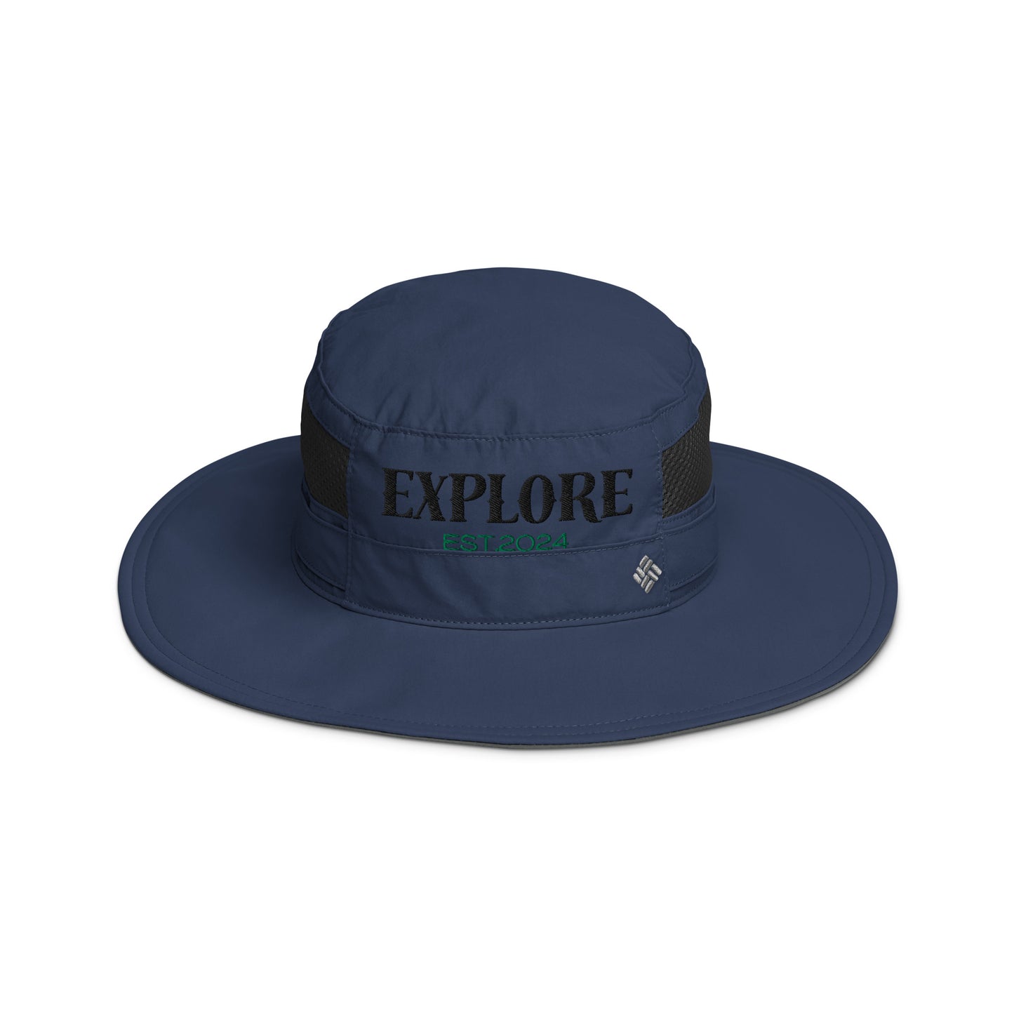 Columbia booney hat, Explore, Adventure Hat, Camping Hat , Hiking Hat, Outdoor, Happy Camper, Mountains Trucker Hat, Gift For Outdoorsman,
