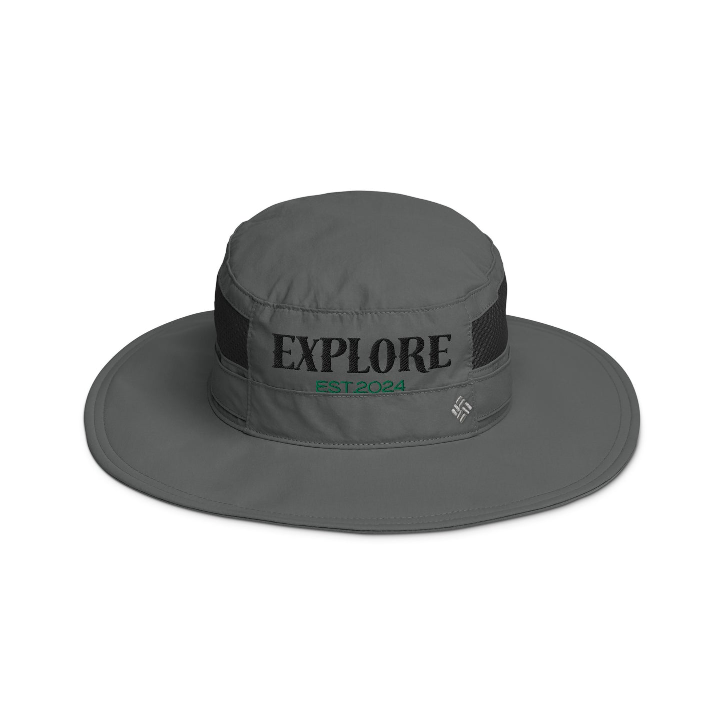 Columbia booney hat, Explore, Adventure Hat, Camping Hat , Hiking Hat, Outdoor, Happy Camper, Mountains Trucker Hat, Gift For Outdoorsman,