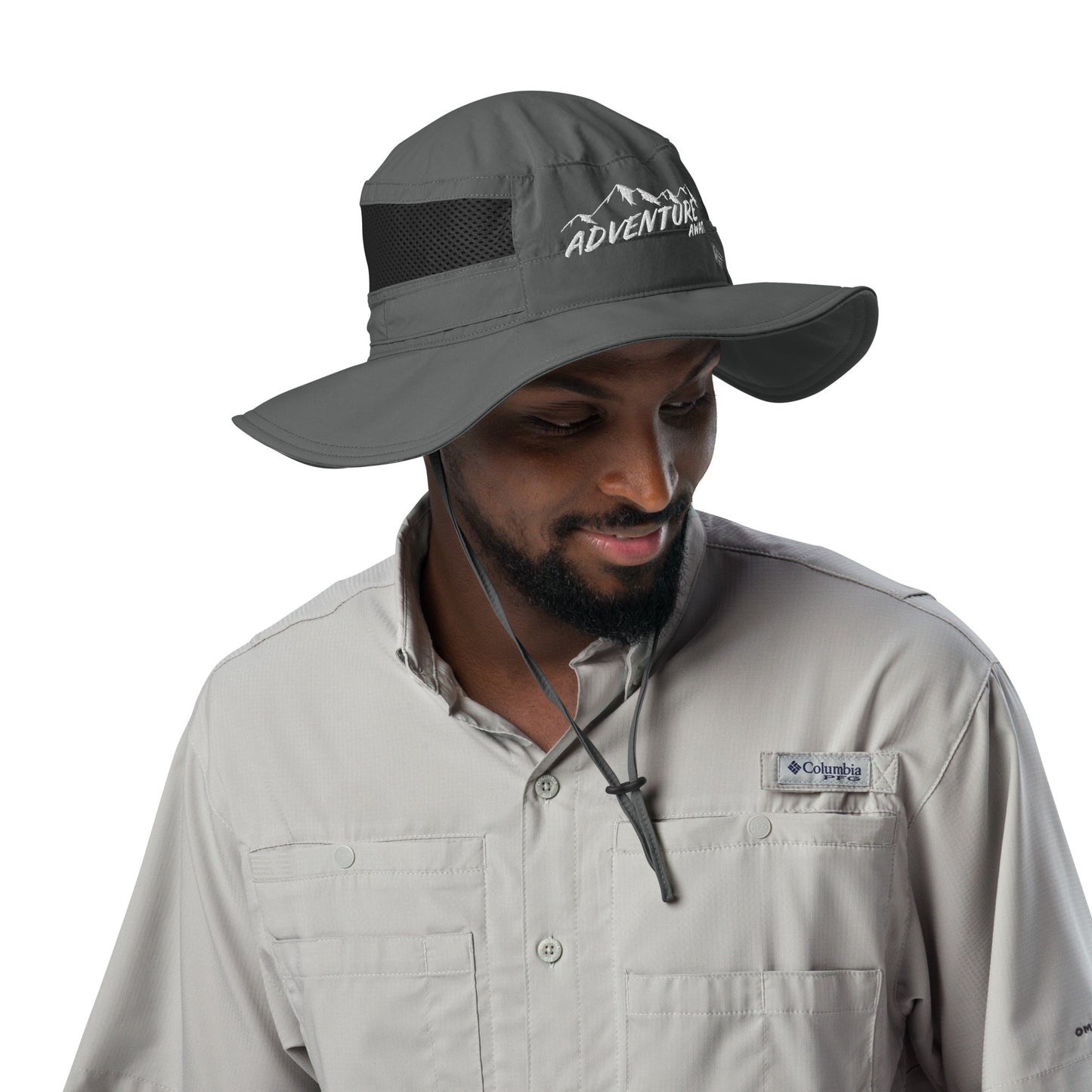 Adventure Awaits Hat, Camping Hat , Hiking Hat, Outdoor, Happy Camper, Mountains Trucker Hat, Gift For Outdoorsman, Columbia booney hatColumbia booney hat