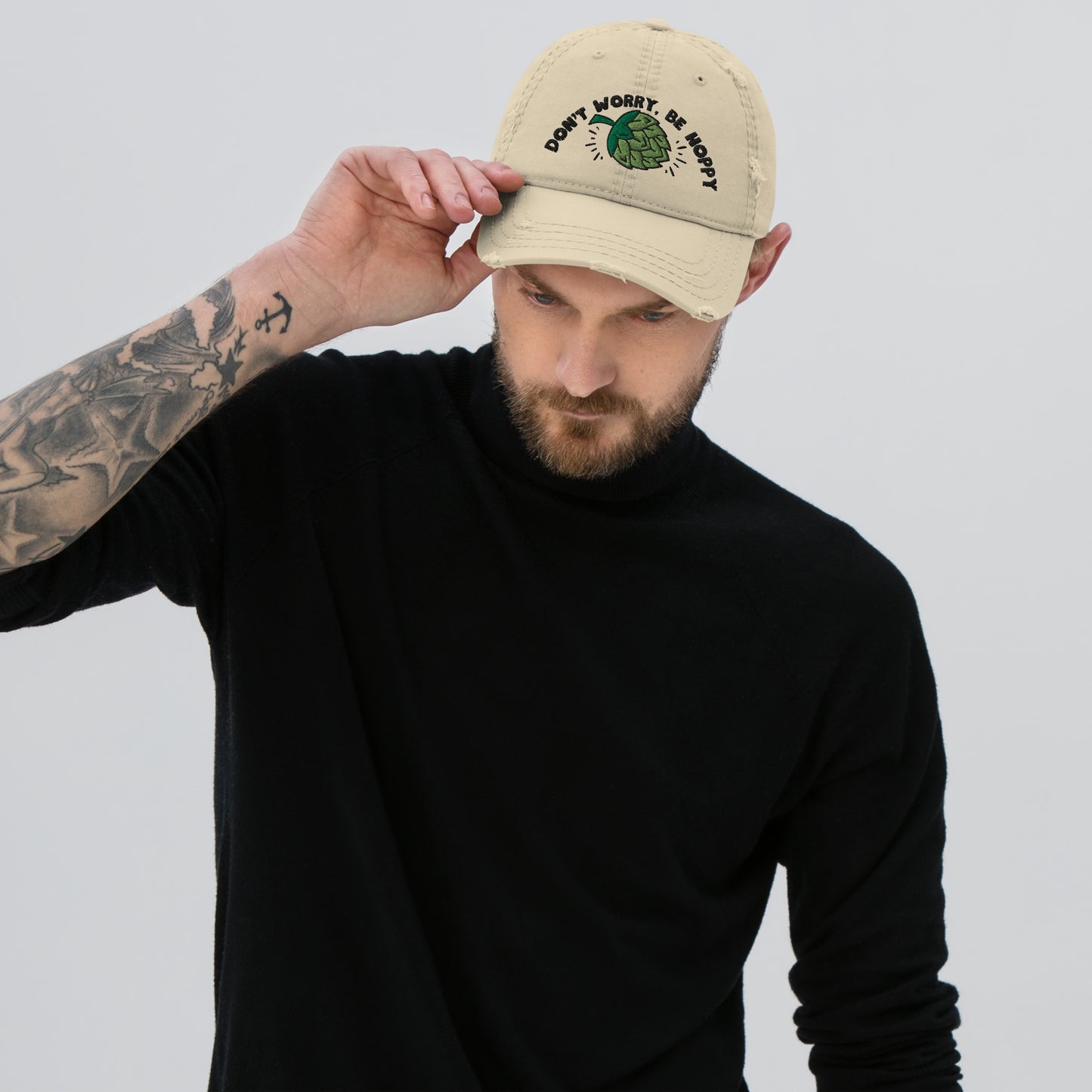 Don’t worry, be hoppy, Beer, Distressed Dad Hat