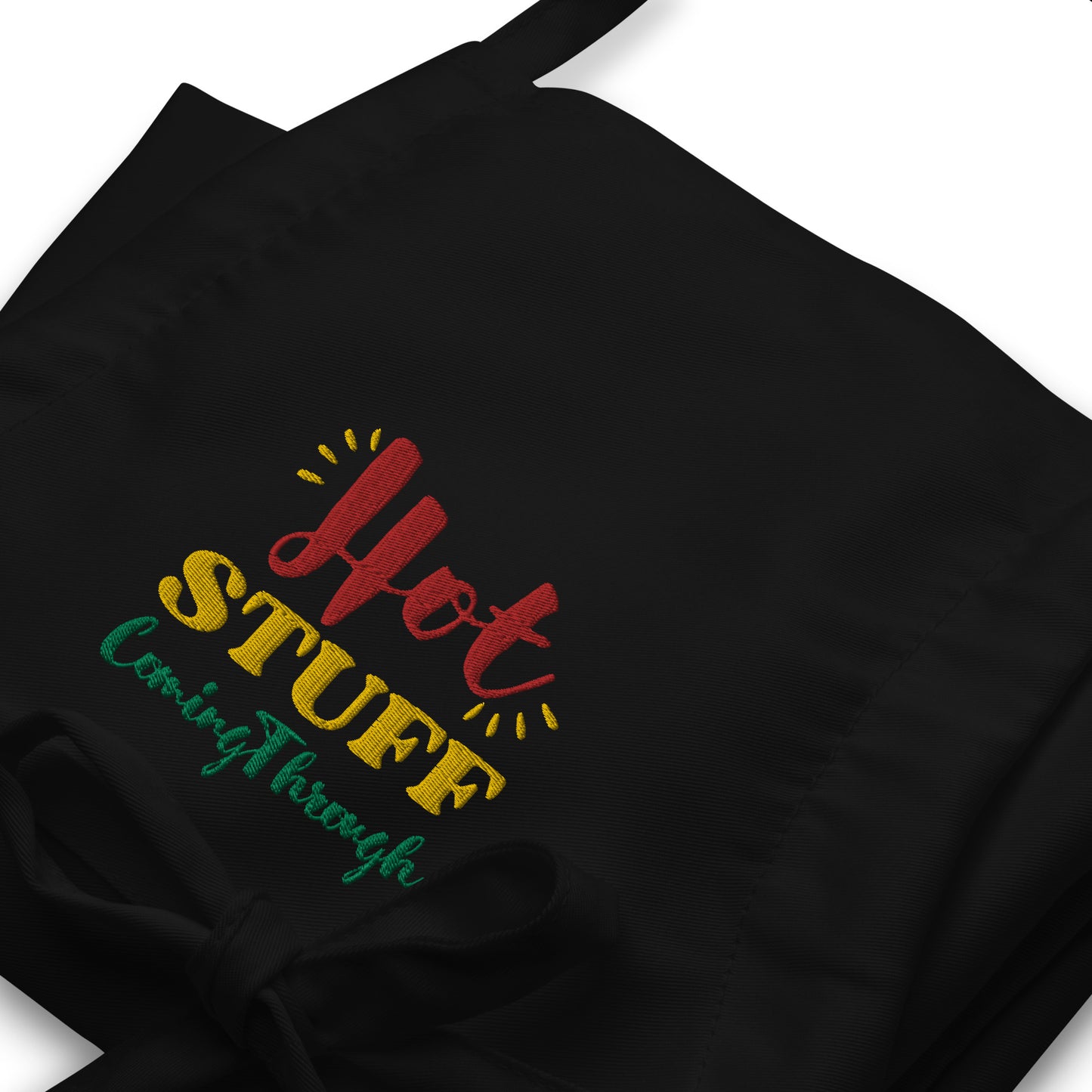 Chef Apron, Stuff Apron, Hot Stuff Coming Through, Food Worker Apron Embroidered Apron