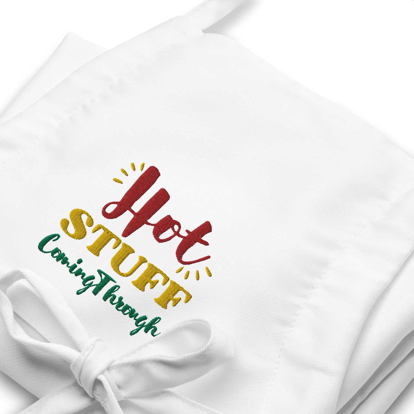 Chef Apron, Stuff Apron, Hot Stuff Coming Through, Food Worker Apron Embroidered Apron