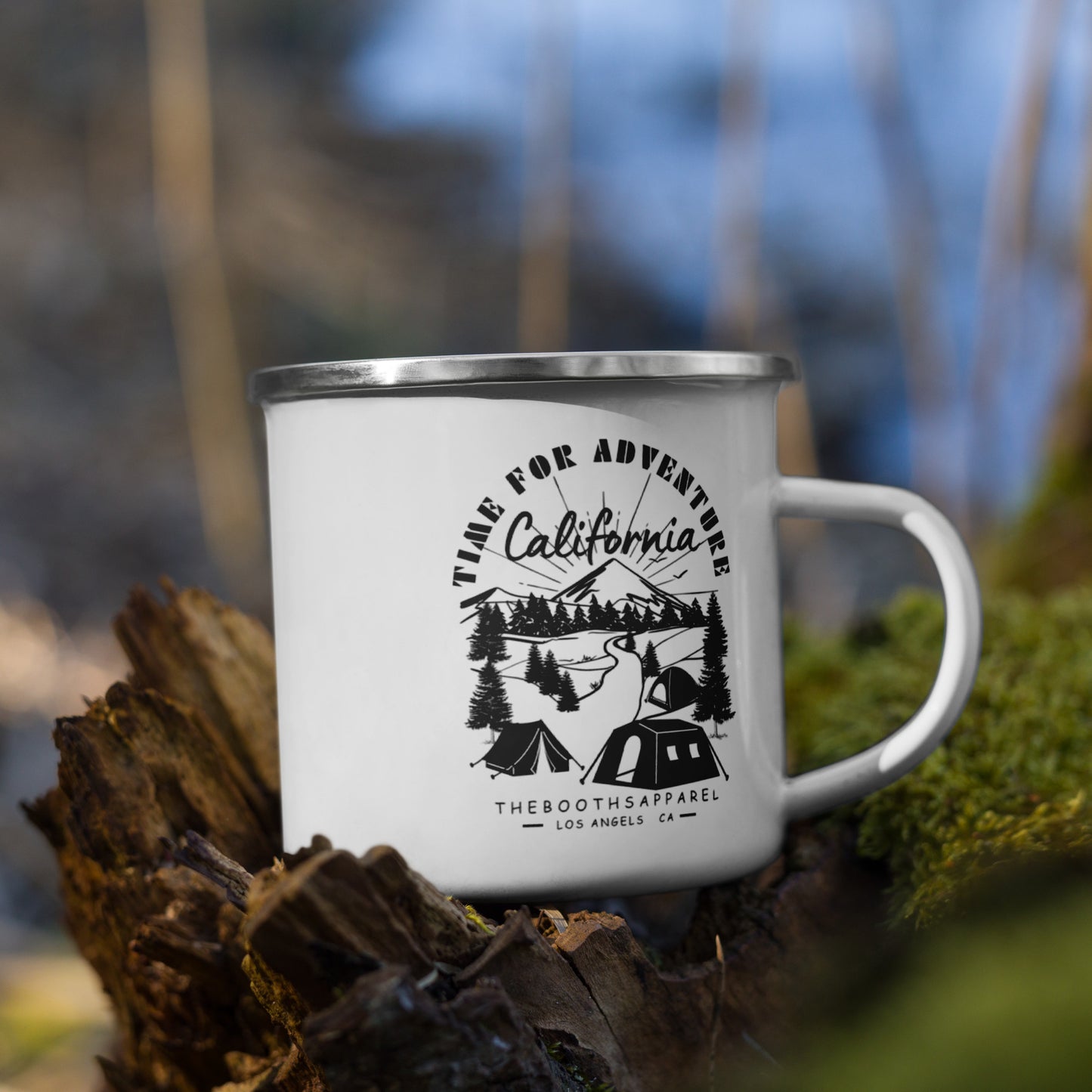 California Time for Adventure Enamel Mug