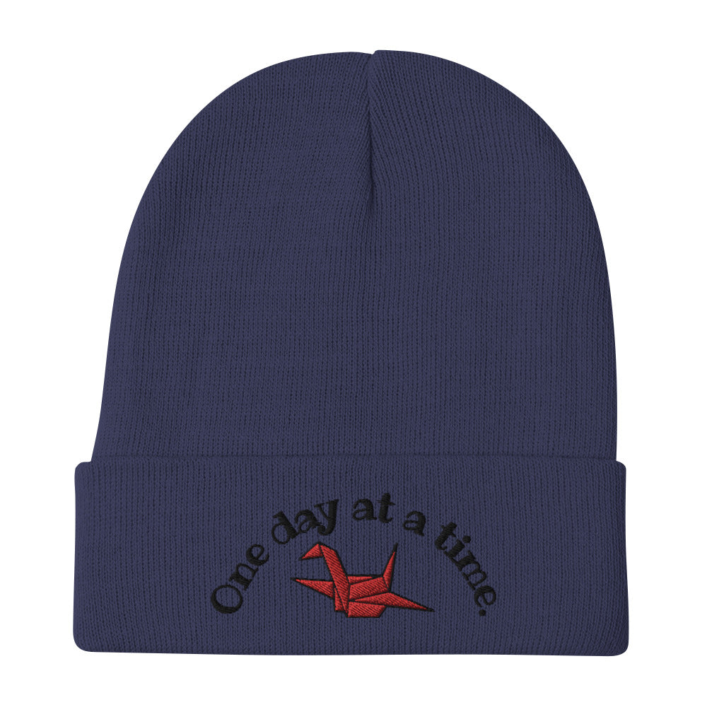 ORIGAMI, orizuru, cranes, Embroidered Beanie