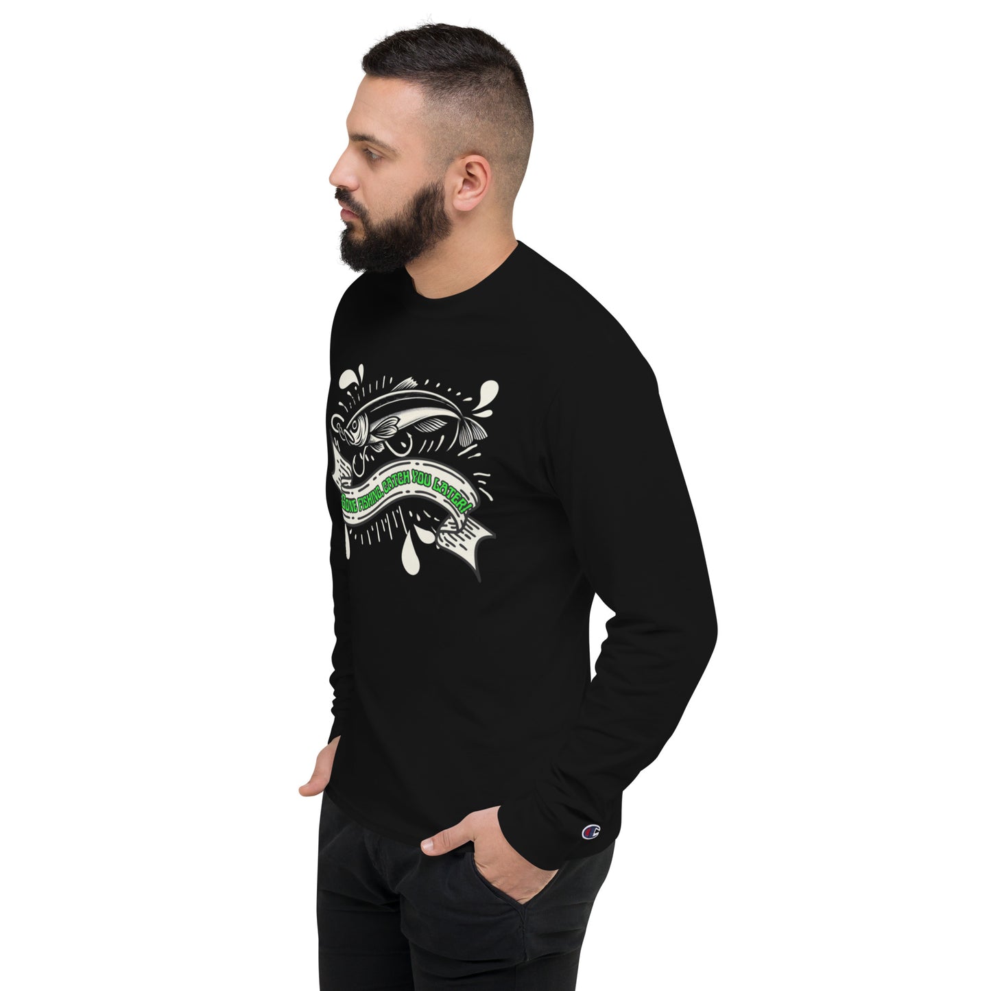 Fishing Dad, Cool, Kawaii, Champion Long Sleeve Shirt