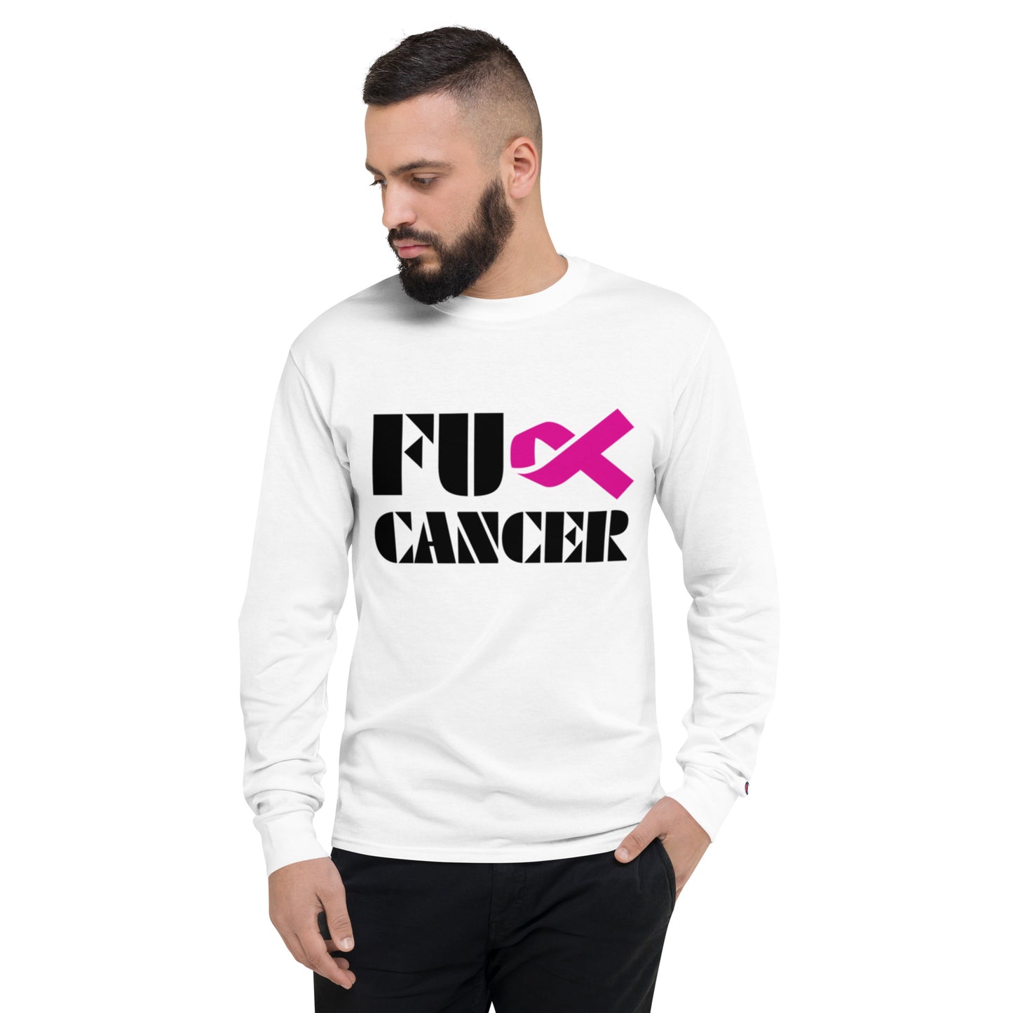 Fuck Cancer, Cancer Survivor Gift,• 100% cotton Champion Long Sleeve Shirt