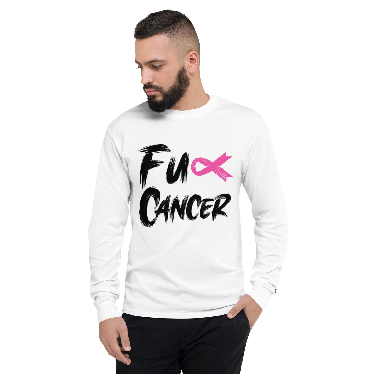 Fuck Cancer, Cancer Survivor Gift, 100% cotton, Champion Long Sleeve Shirt
