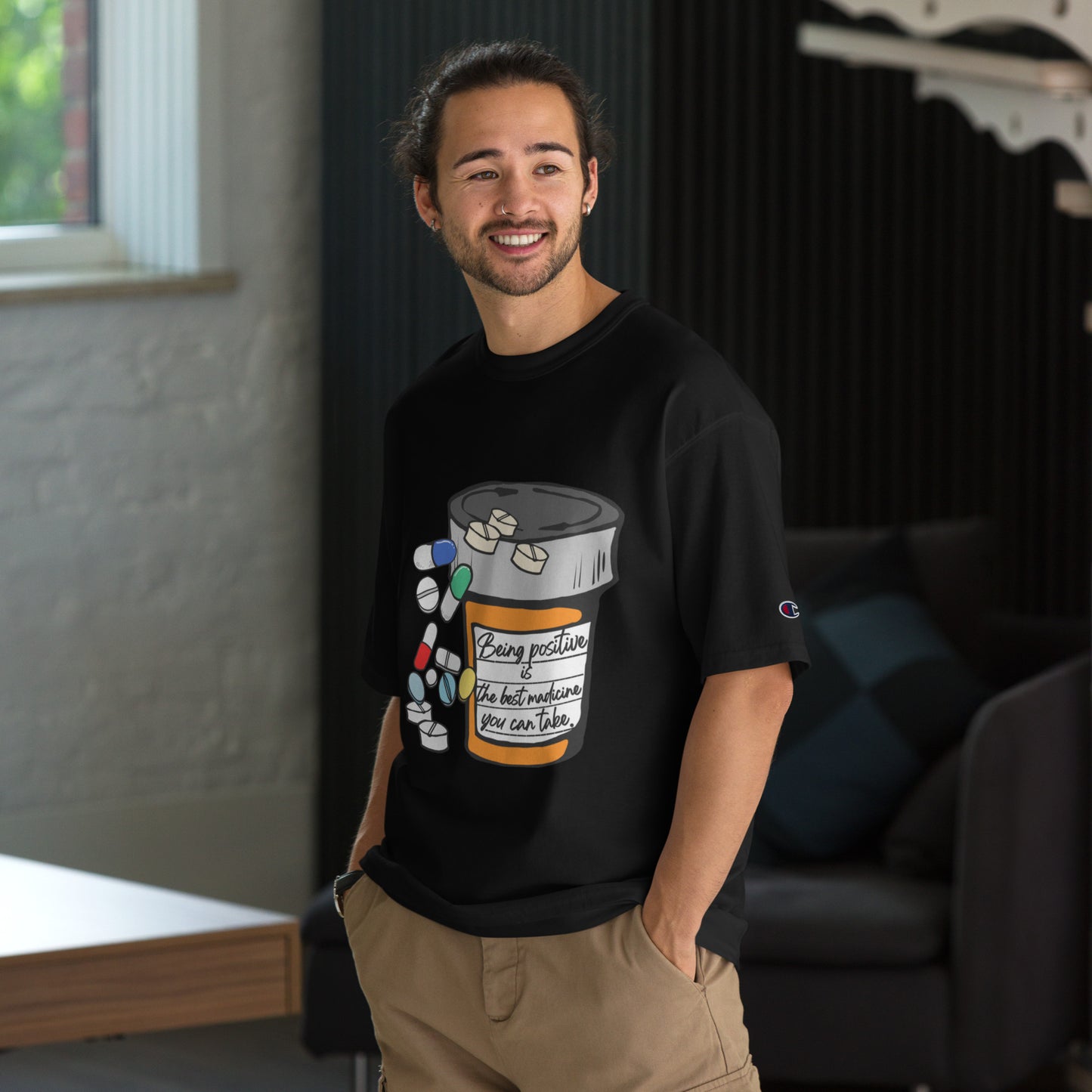 Being positive is the best medicine you can take. Men's Champion T-Shirt