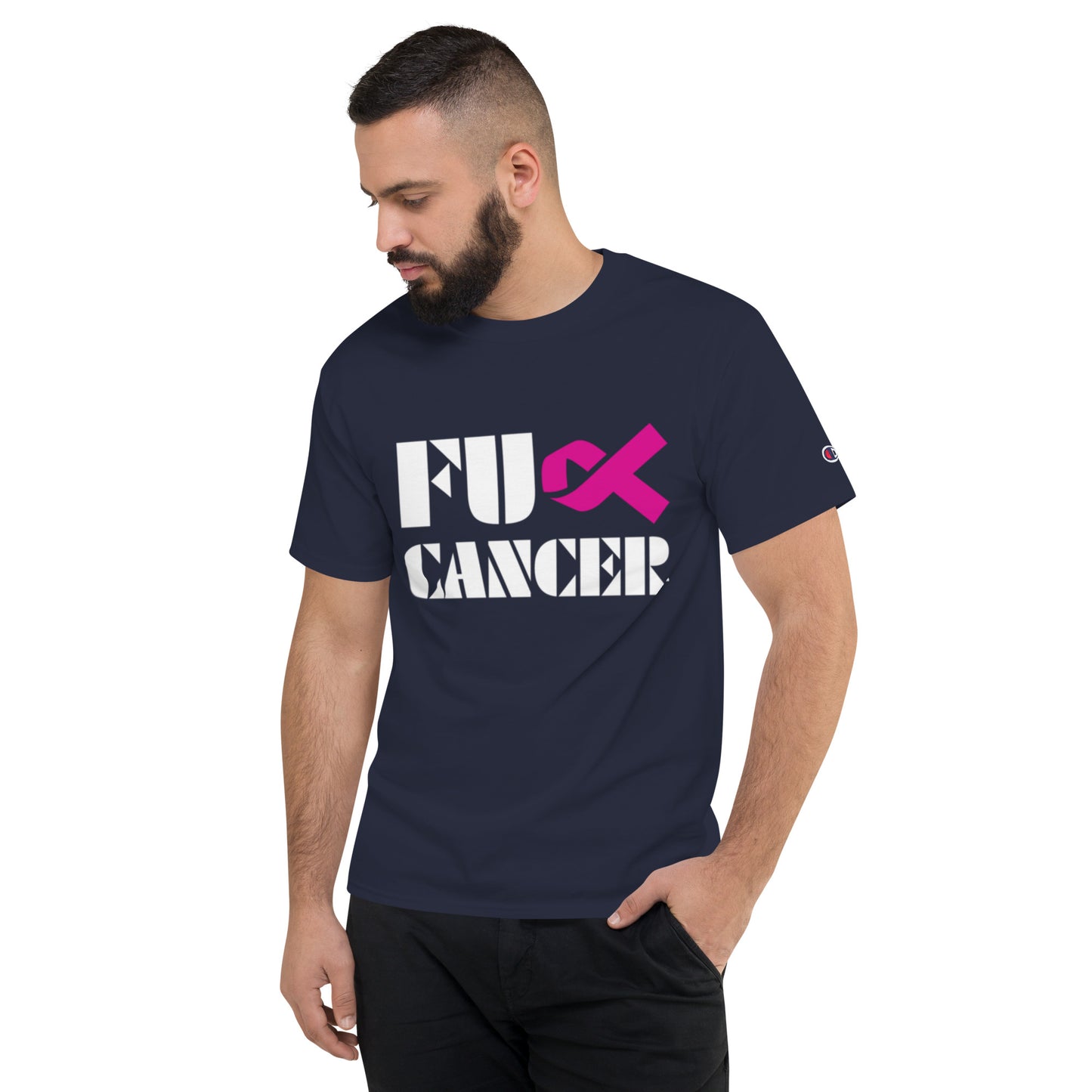Fuck Cancer, Cancer Survivor Gift, blk Champion T-Shirt