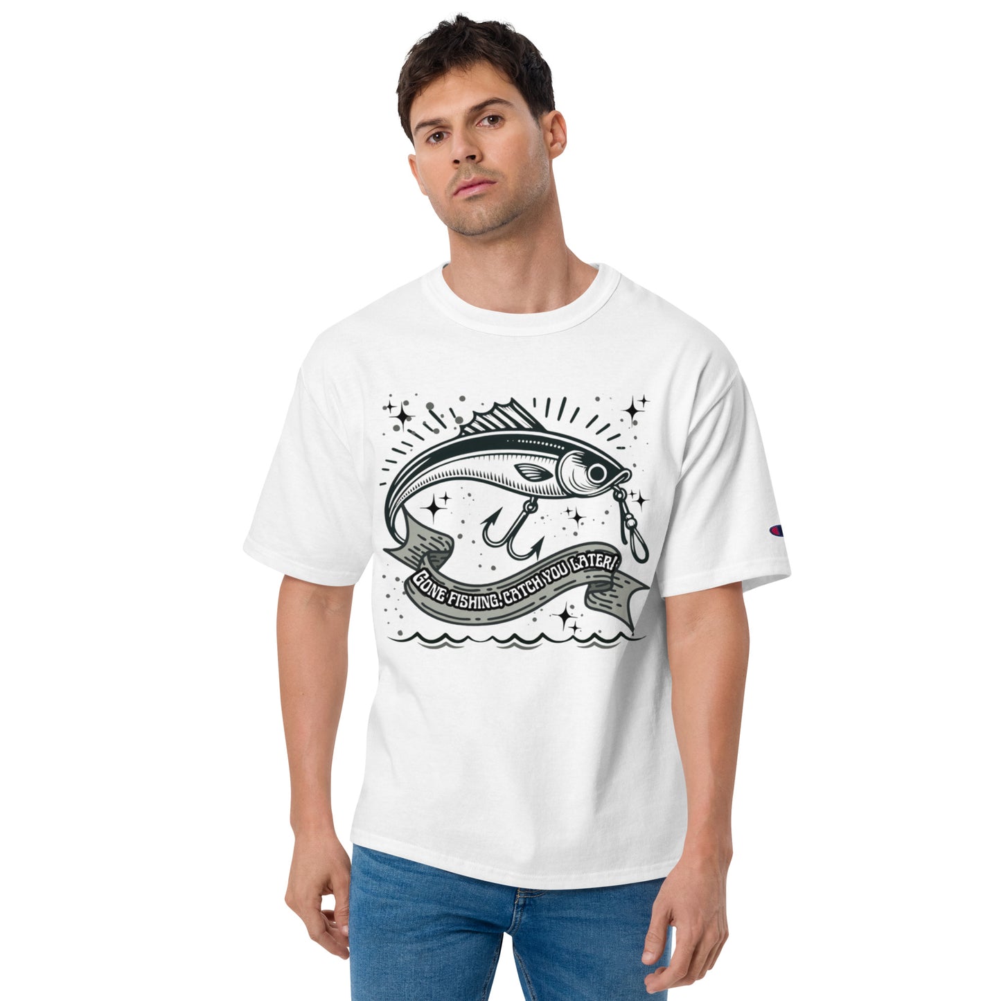 Fishing, Fishing Dad, Cool, Kawaii, Gift For Dad, Most popular, best seller Champion T-Shirt