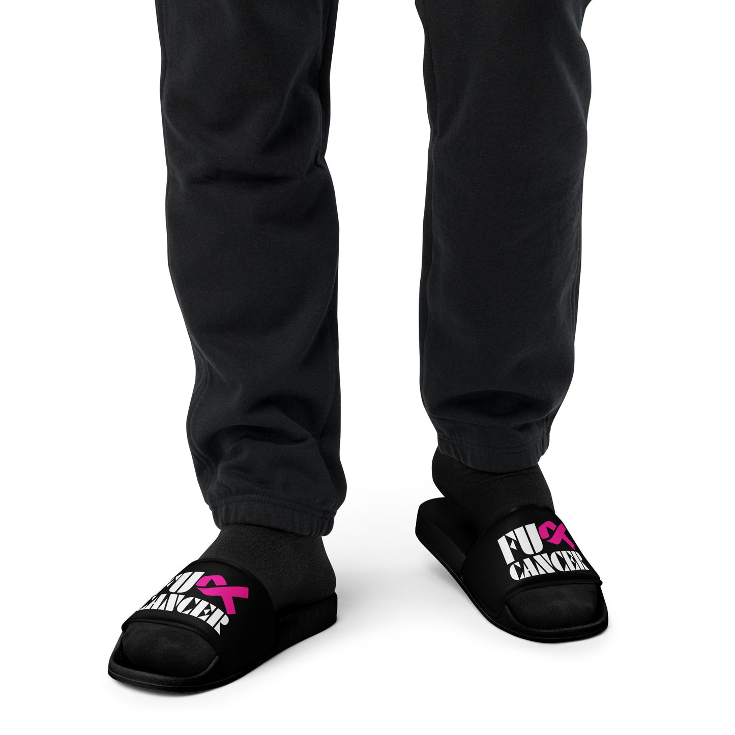 Fuck Cancer, Slippers, Sandals, Black, Men’s slides