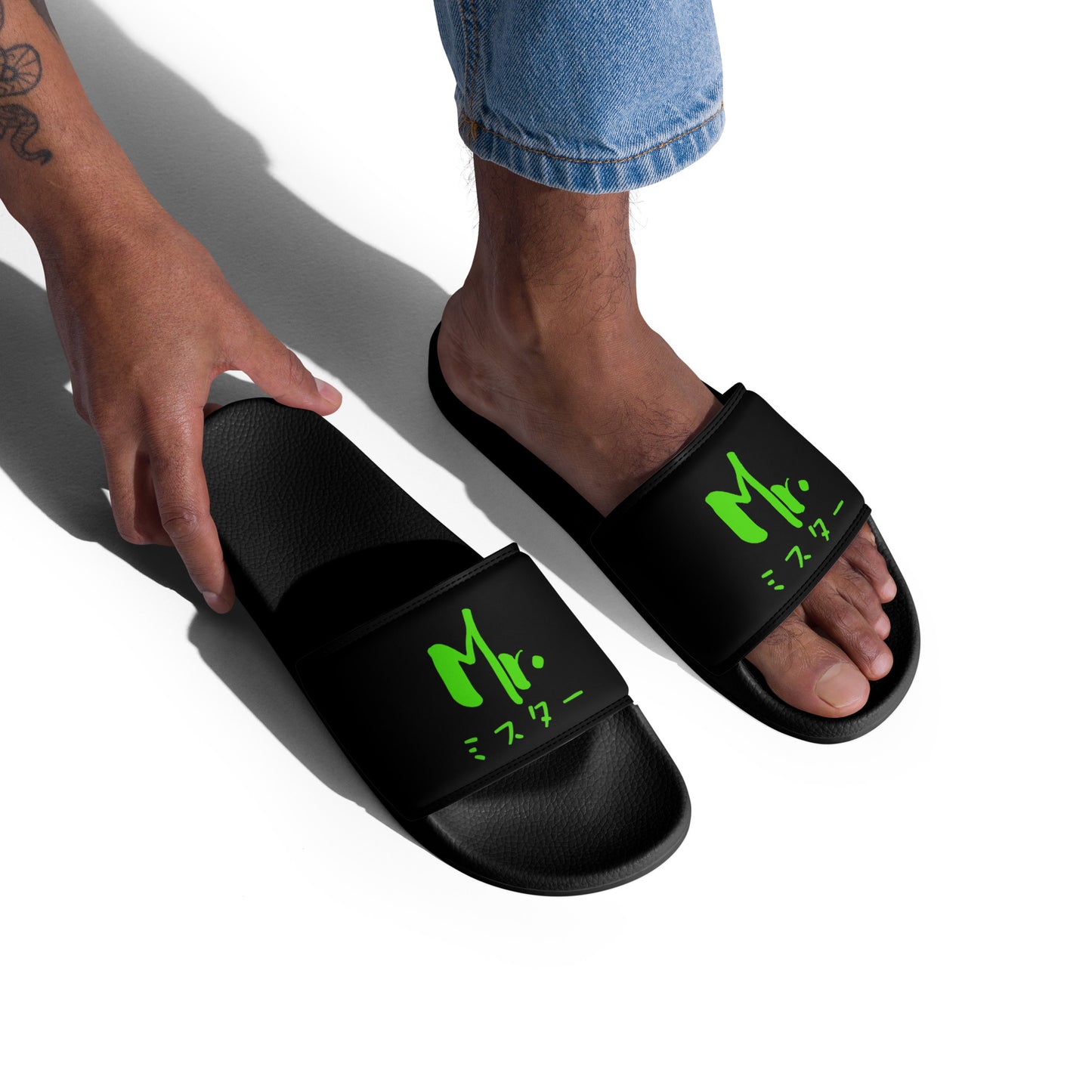 Mr and Mrs Wedding Gift Japanese, Katakana, Men’s slides