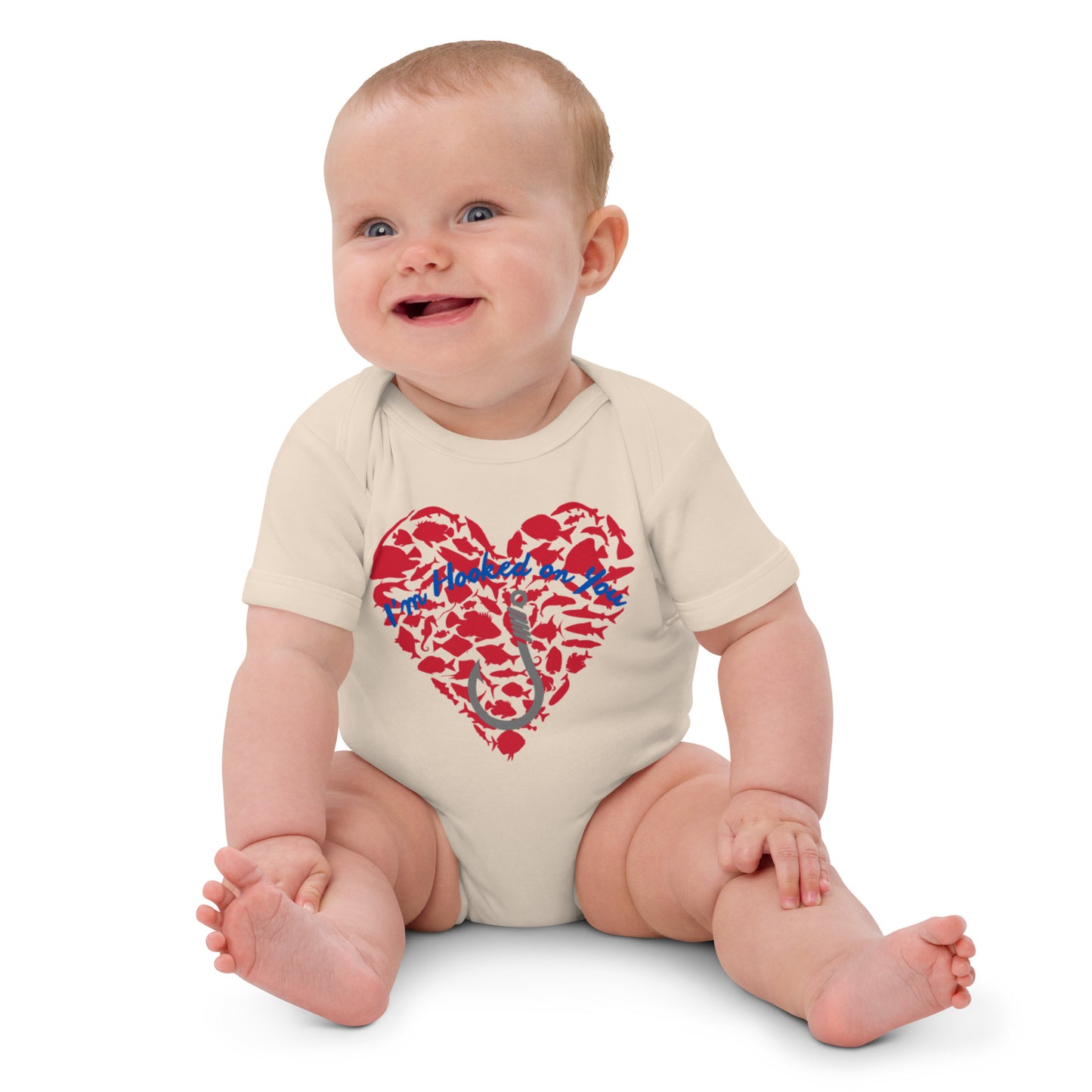 Fishing Love Organic 100% cotton baby bodysuit