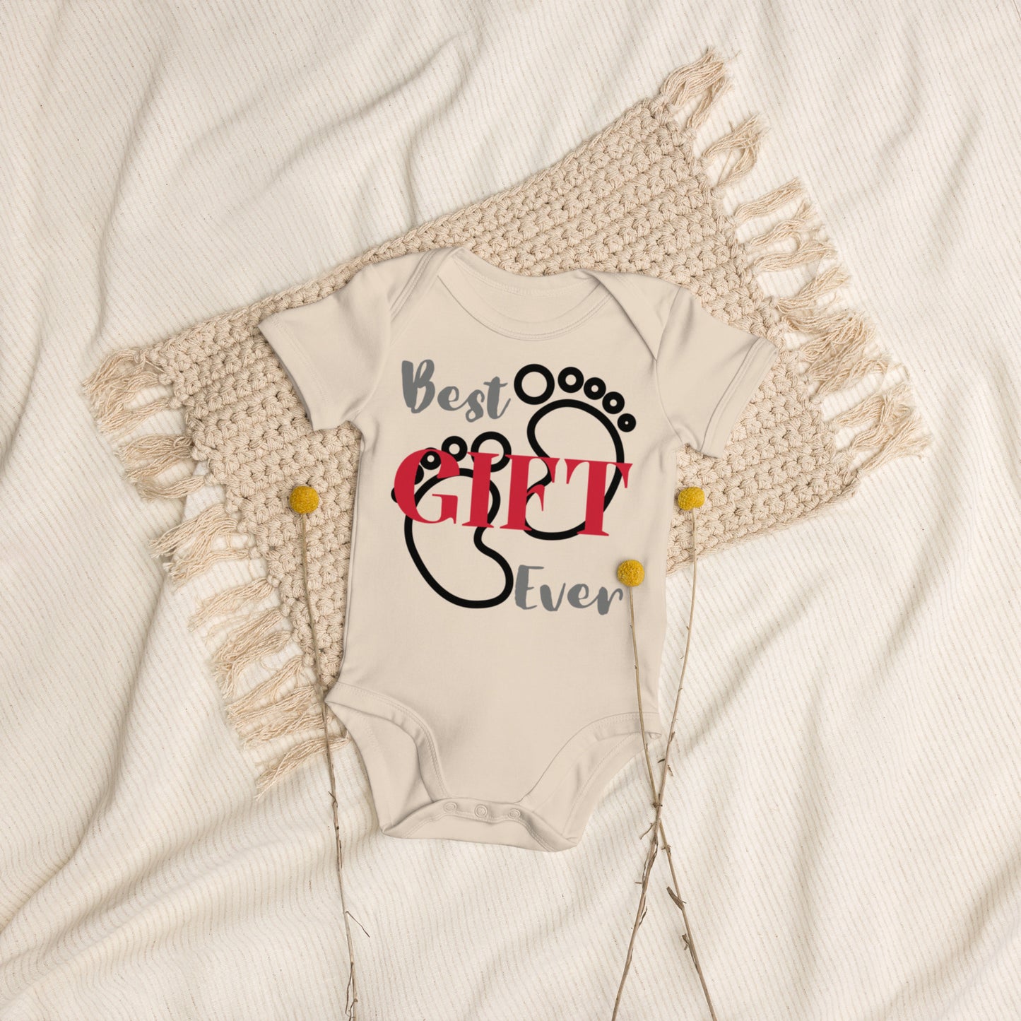 Best Gift Ever Baby Foot Organic cotton baby bodysuit
