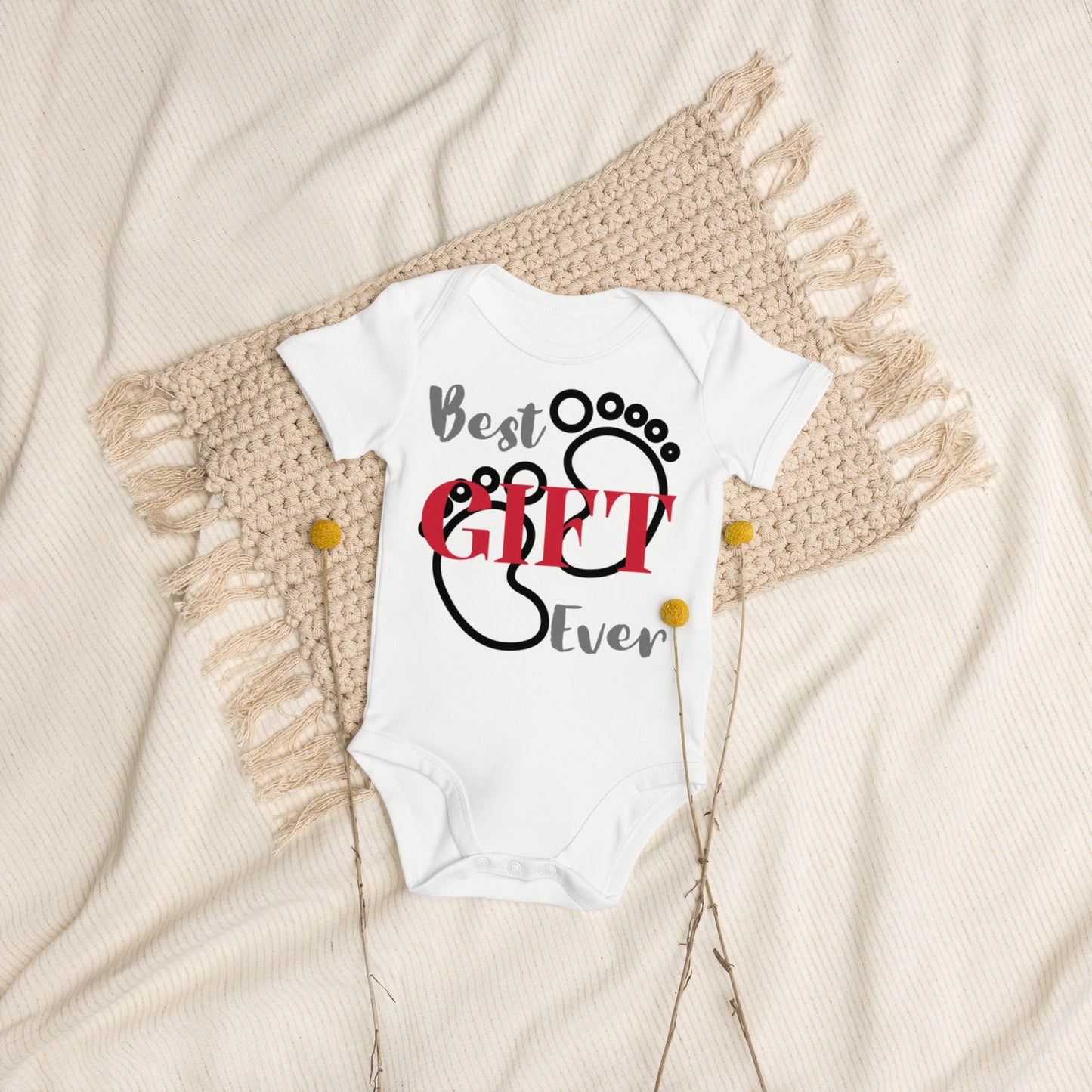 Best Gift Ever Baby Foot Organic cotton baby bodysuit