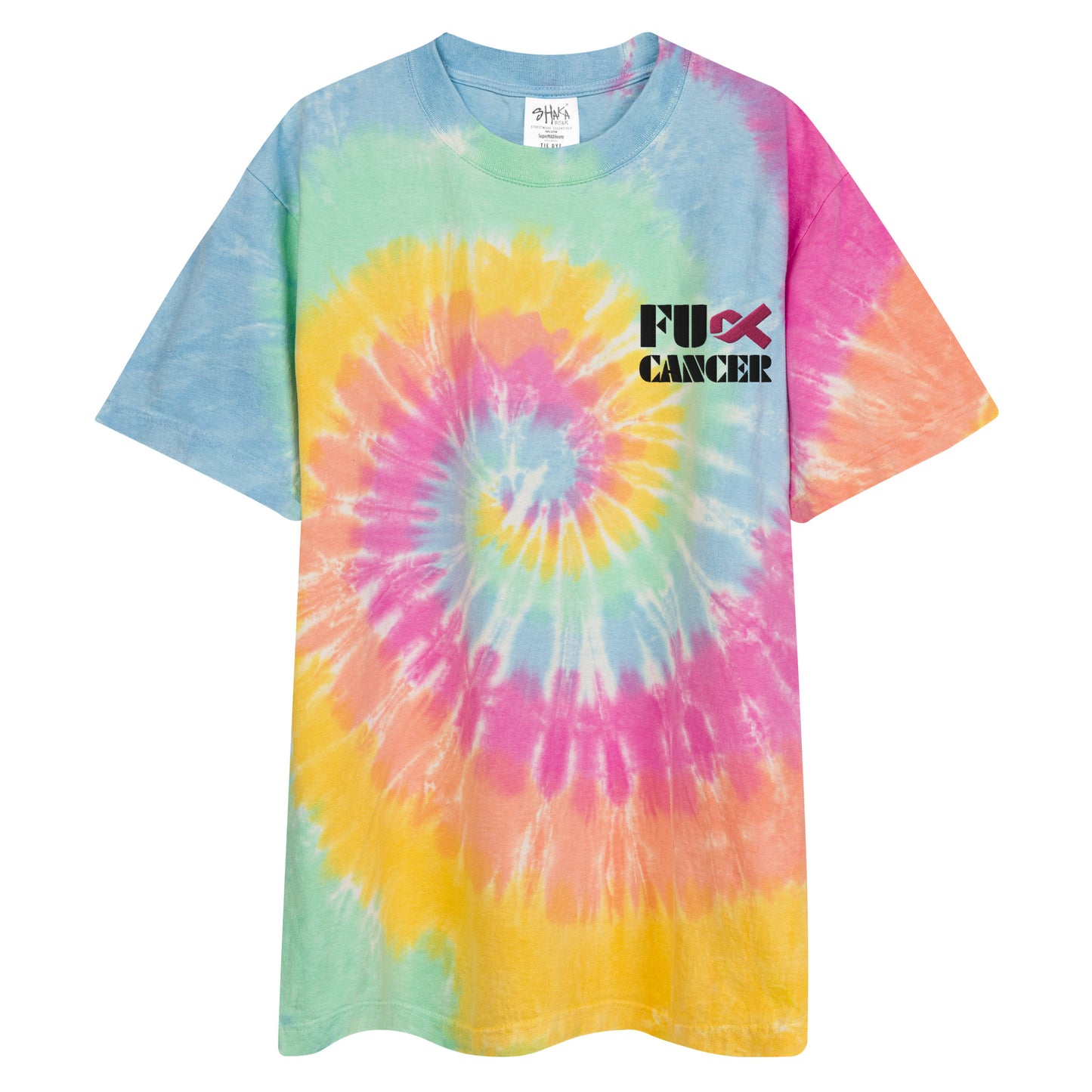 Fuck Cancer, Cancer Survivor Gift,100% US grown cotton, Oversized tie-dye t-shirt