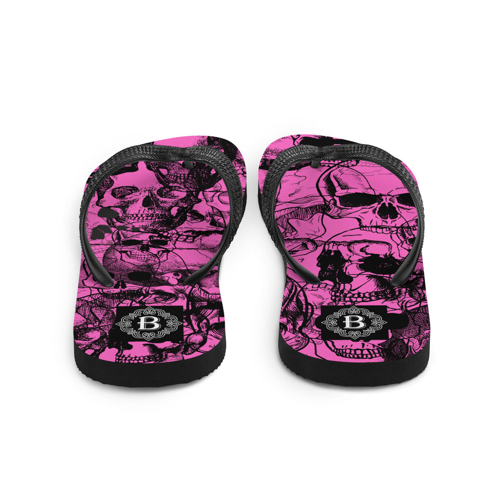 Skull Pink Flip-Flops