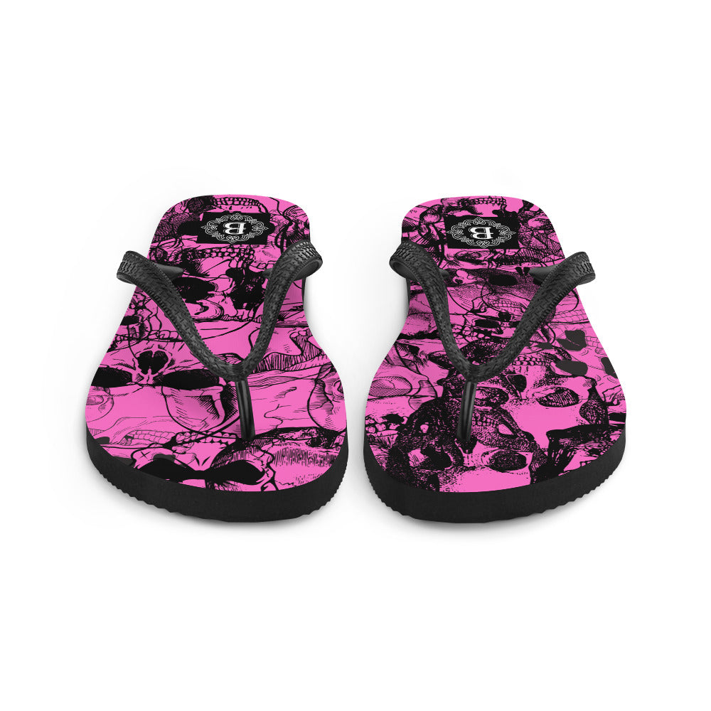 Skull Pink Flip-Flops