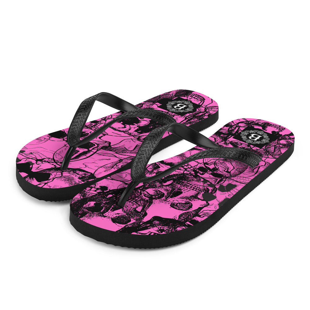 Skull Pink Flip-Flops