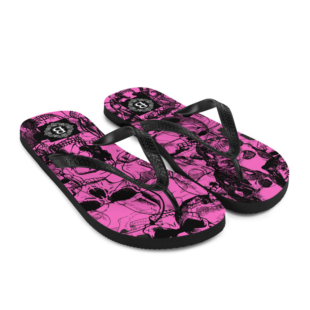 Skull Pink Flip-Flops