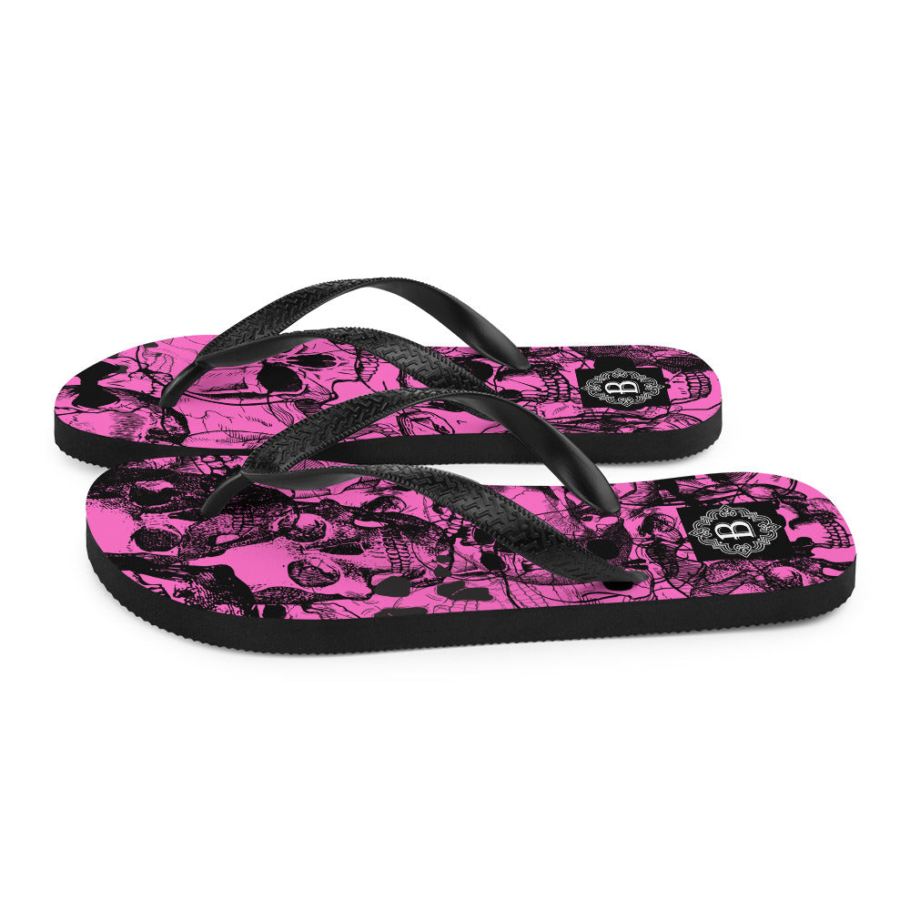 Skull Pink Flip-Flops