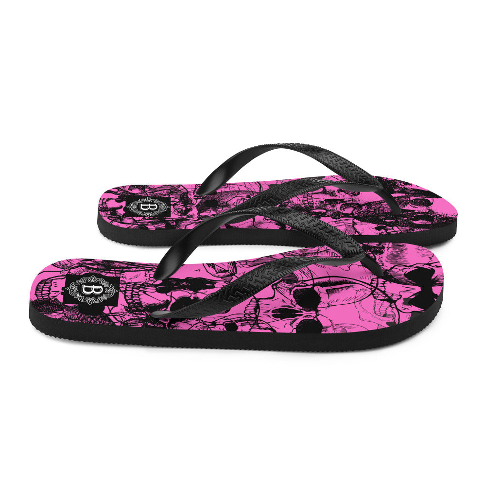 Skull Pink Flip-Flops