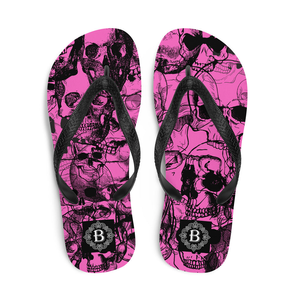 Skull Pink Flip-Flops