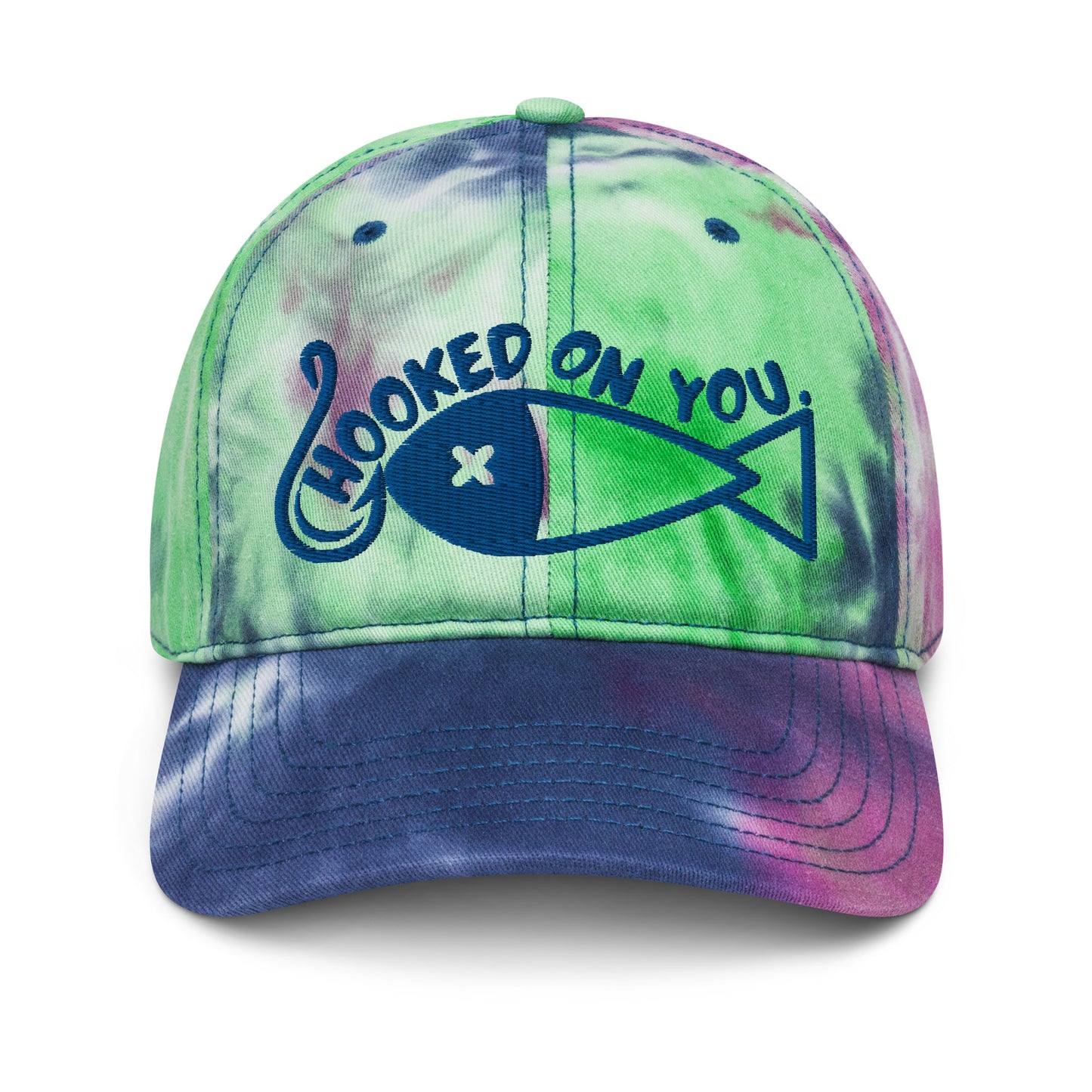 Hooked on you. Tie dye hat