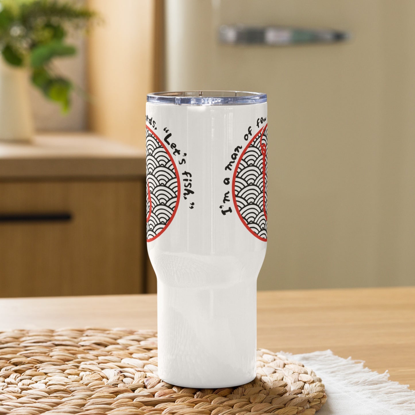 I'm a man of few words Travel mug with a handle