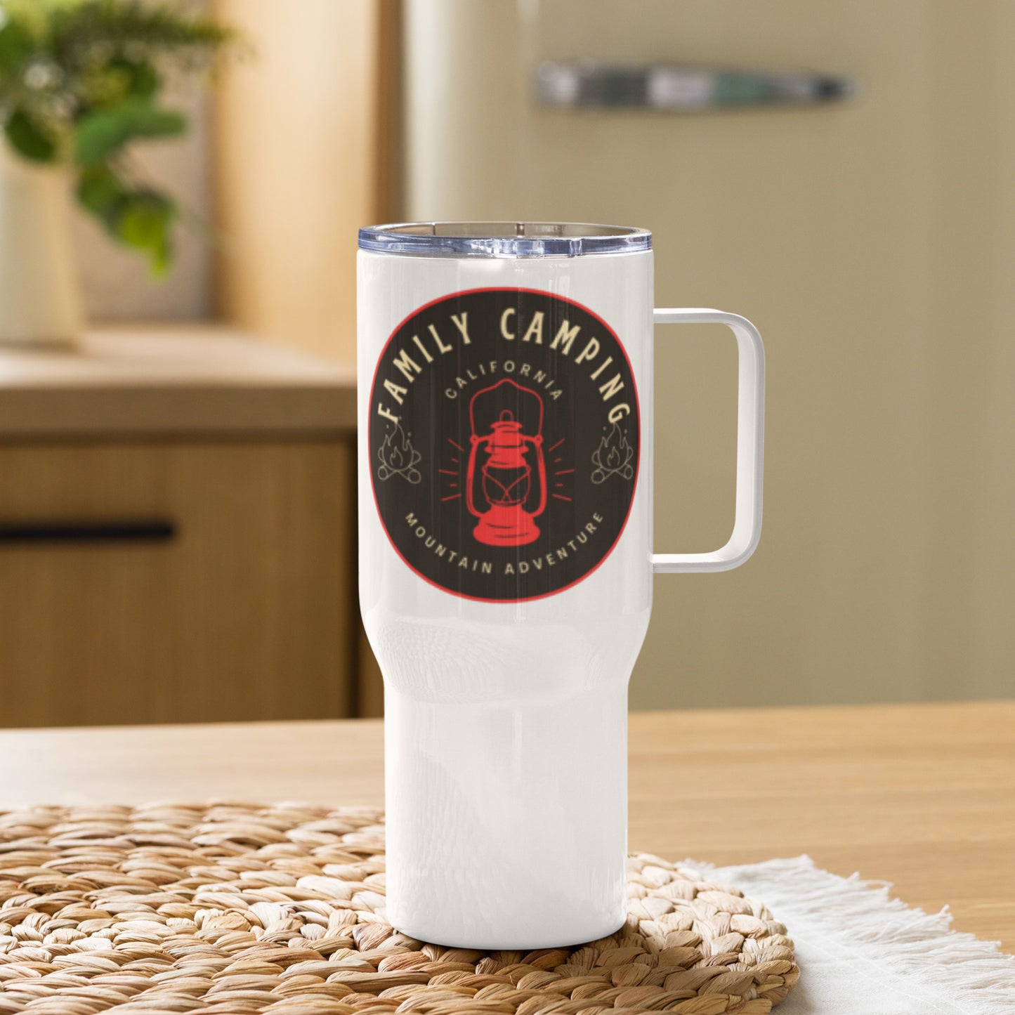 Camping mug with a handle