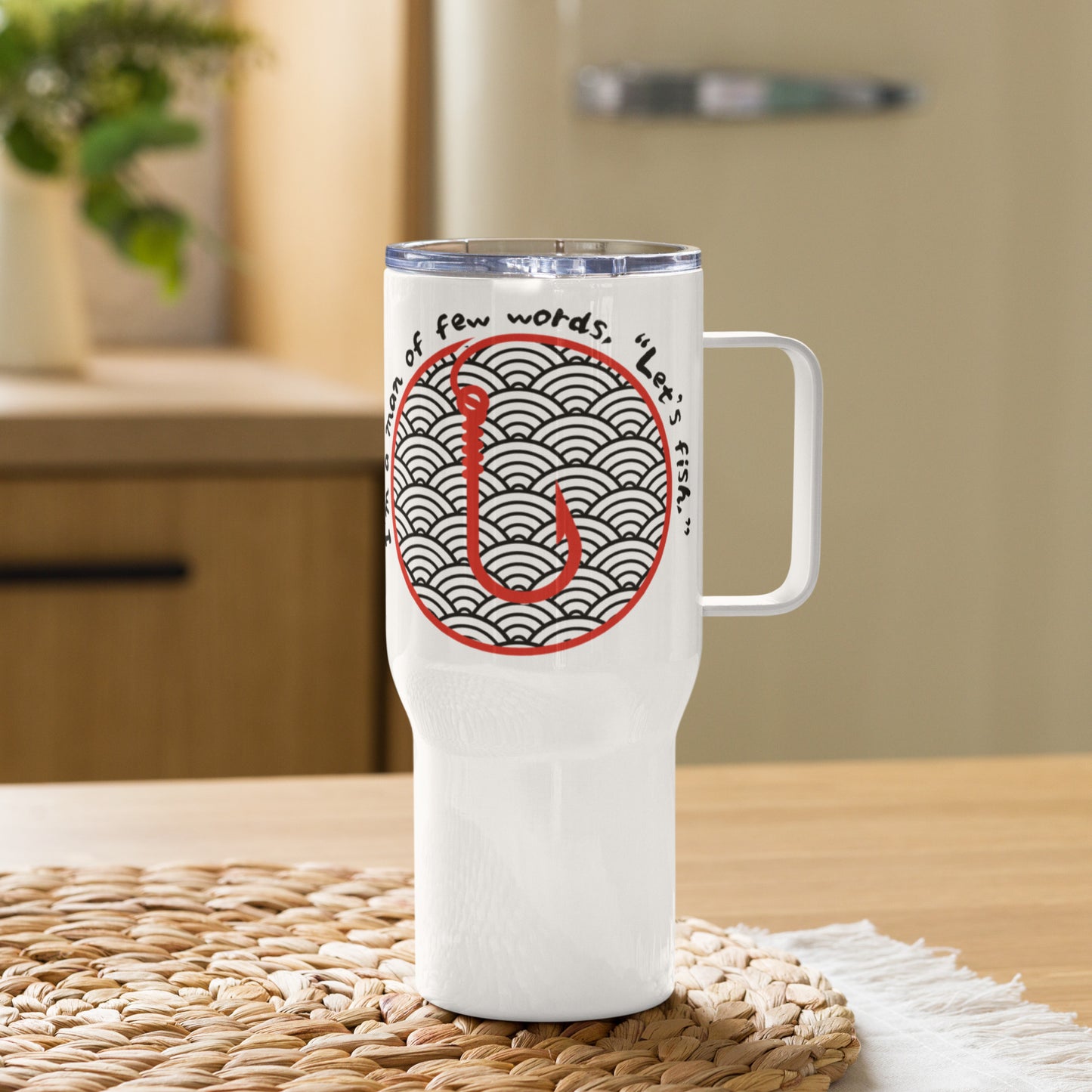 I'm a man of few words Travel mug with a handle