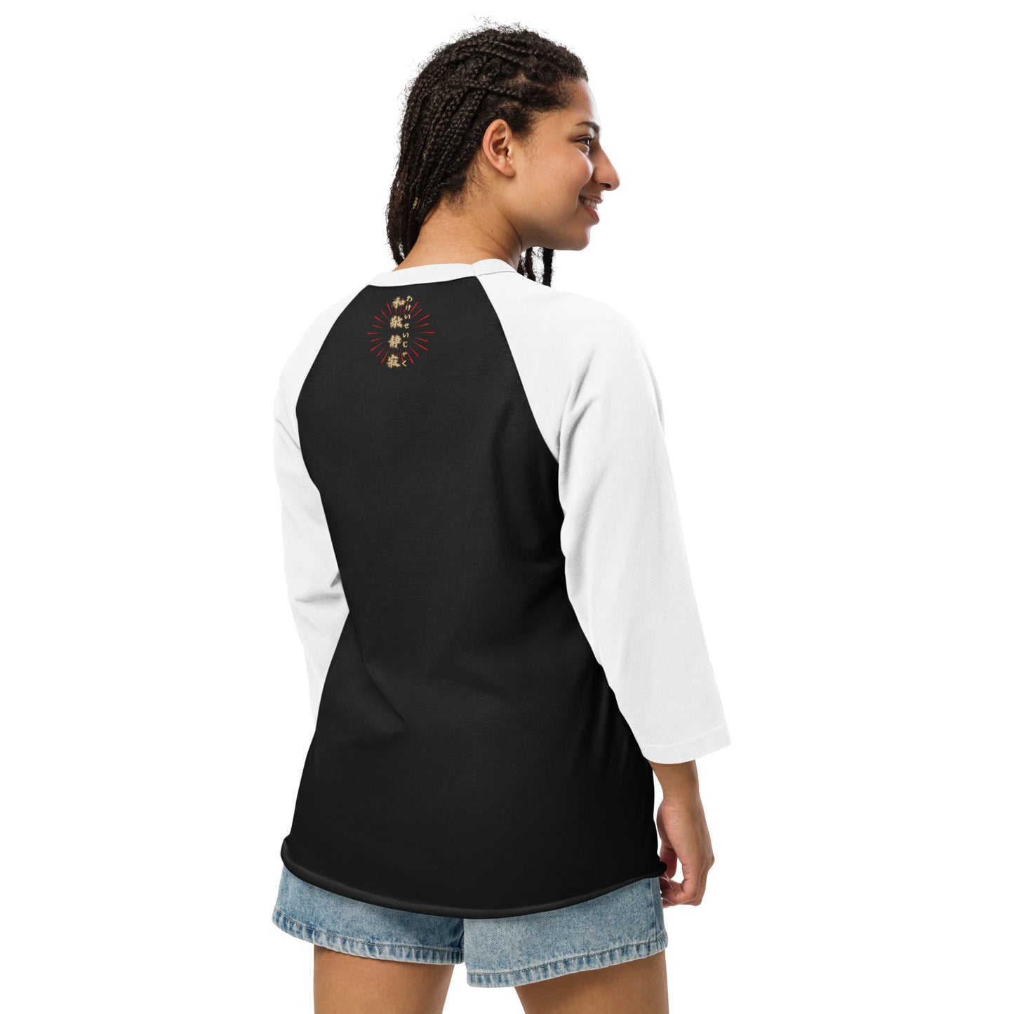 Japanese, Buddha, Oshakasama 3/4 sleeve raglan shirt