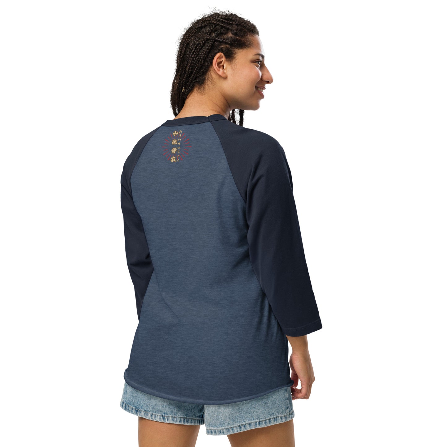 Japanese, Buddha, Oshakasama 3/4 sleeve raglan shirt