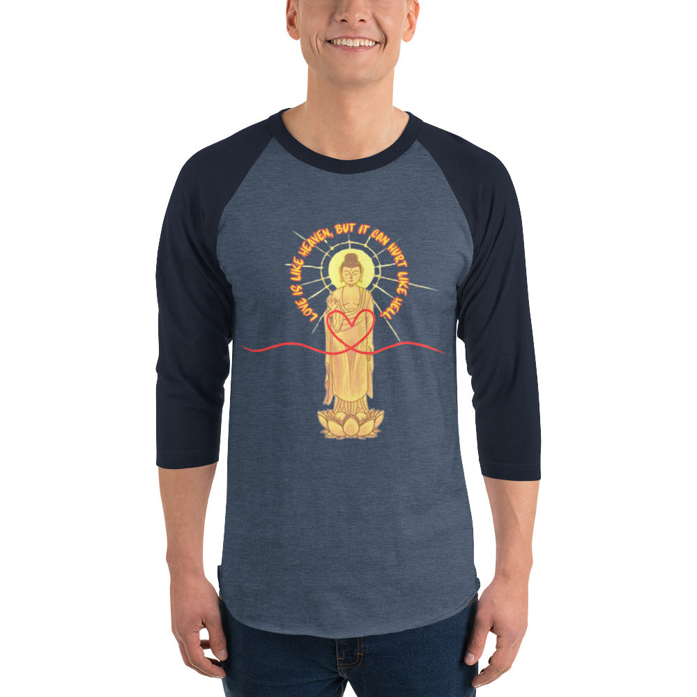Japanese, Buddha, Oshakasama 3/4 sleeve raglan shirt