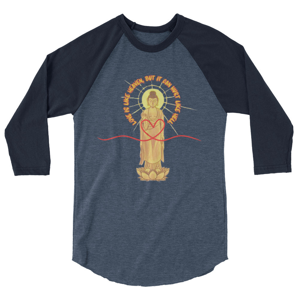Japanese, Buddha, Oshakasama 3/4 sleeve raglan shirt