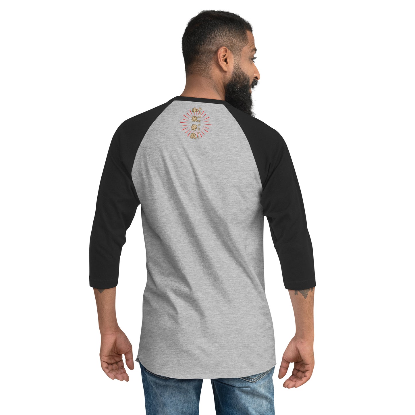 Japanese, Buddha, Oshakasama 3/4 sleeve raglan shirt