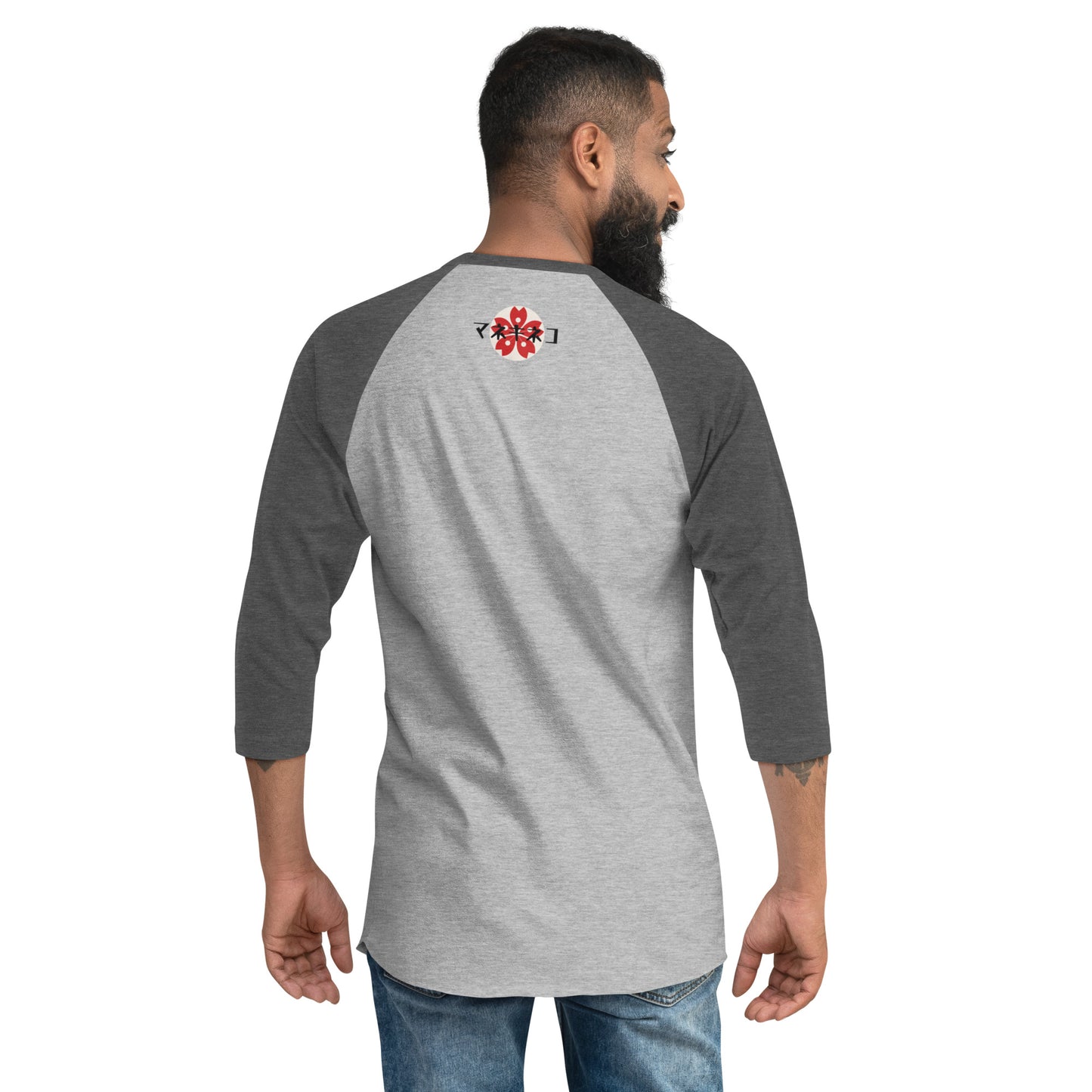 Lucky Cat Manekineko 3/4 sleeve raglan shirt