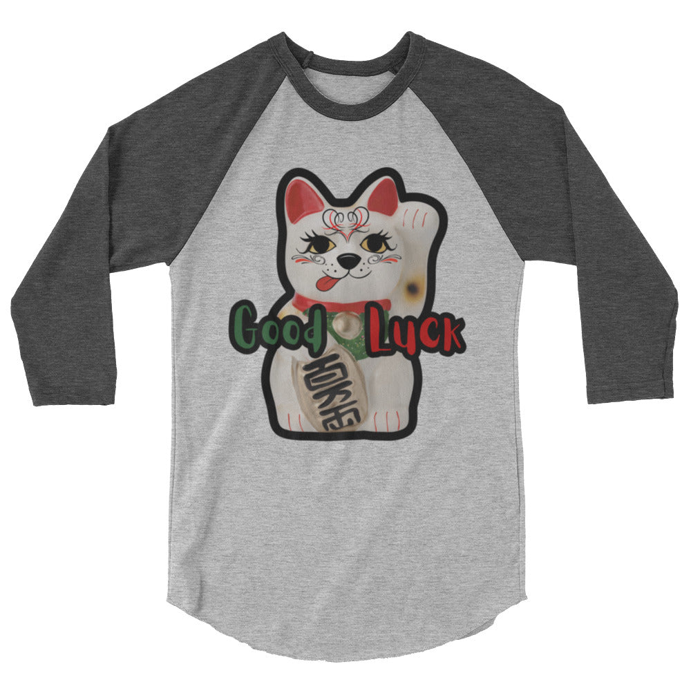Lucky Cat Manekineko 3/4 sleeve raglan shirt