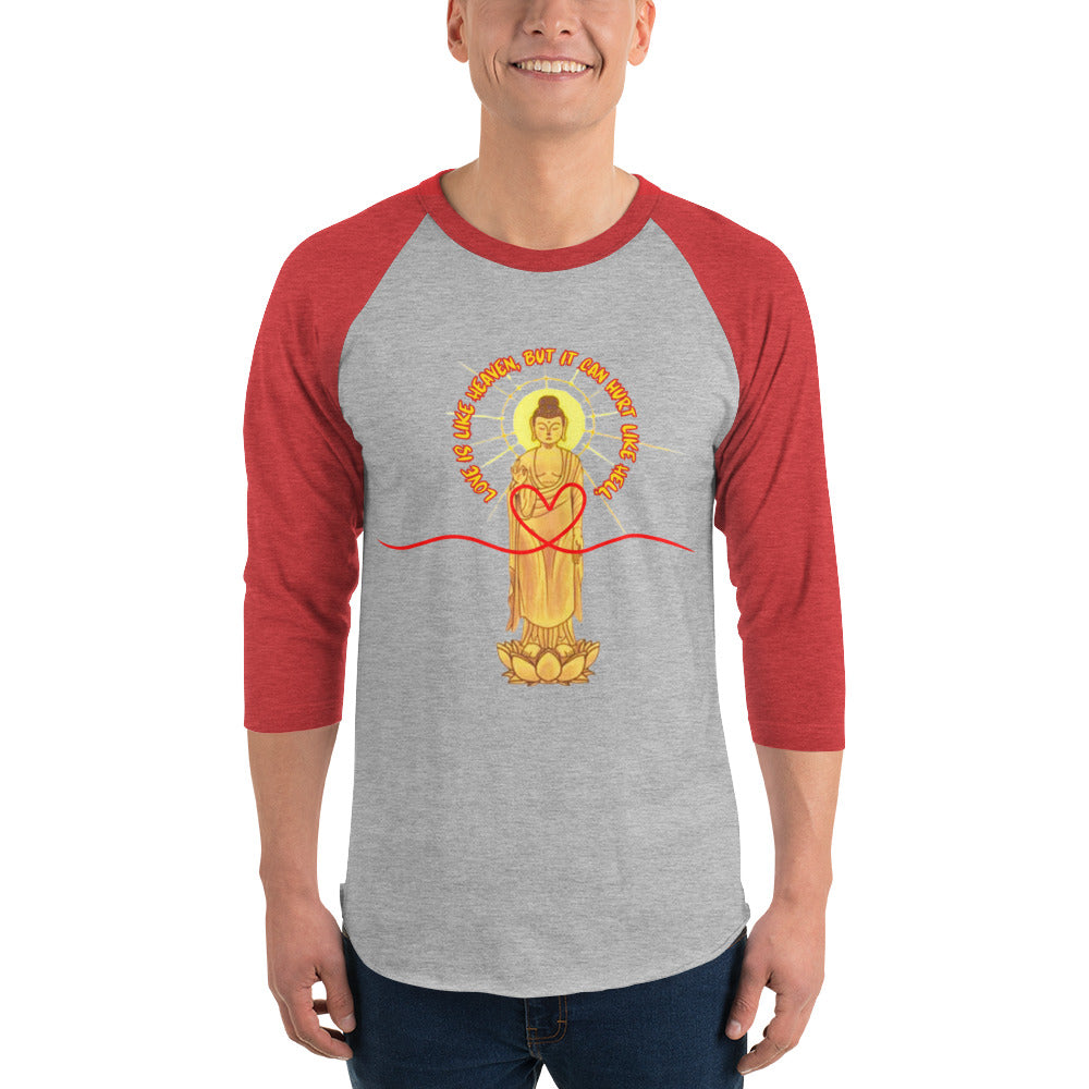 Japanese, Buddha, Oshakasama 3/4 sleeve raglan shirt