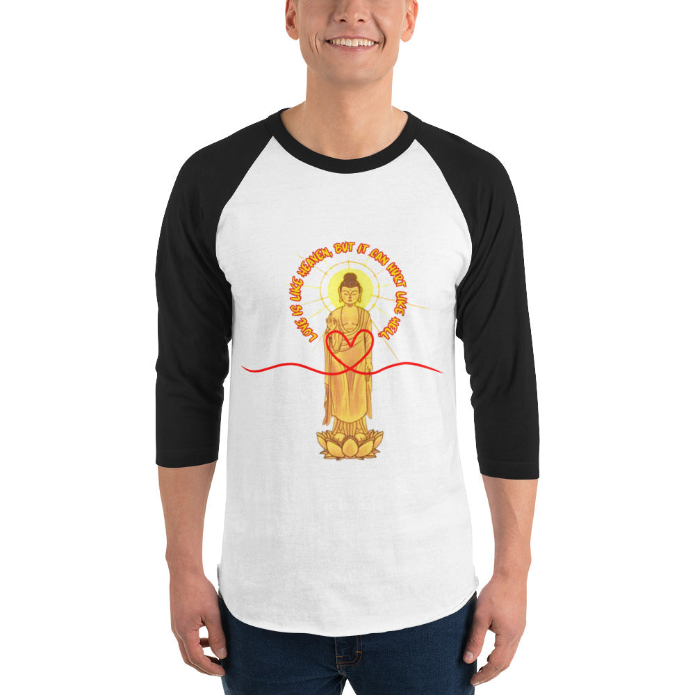 Japanese, Buddha, Oshakasama 3/4 sleeve raglan shirt
