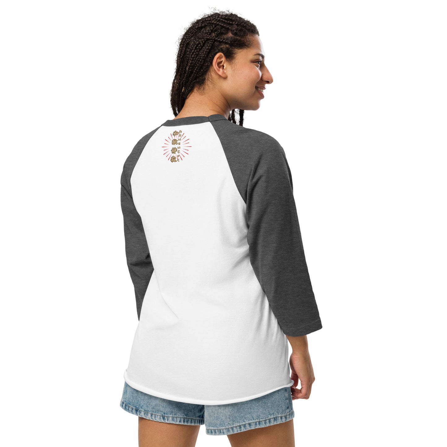 Japanese, Buddha, Oshakasama 3/4 sleeve raglan shirt