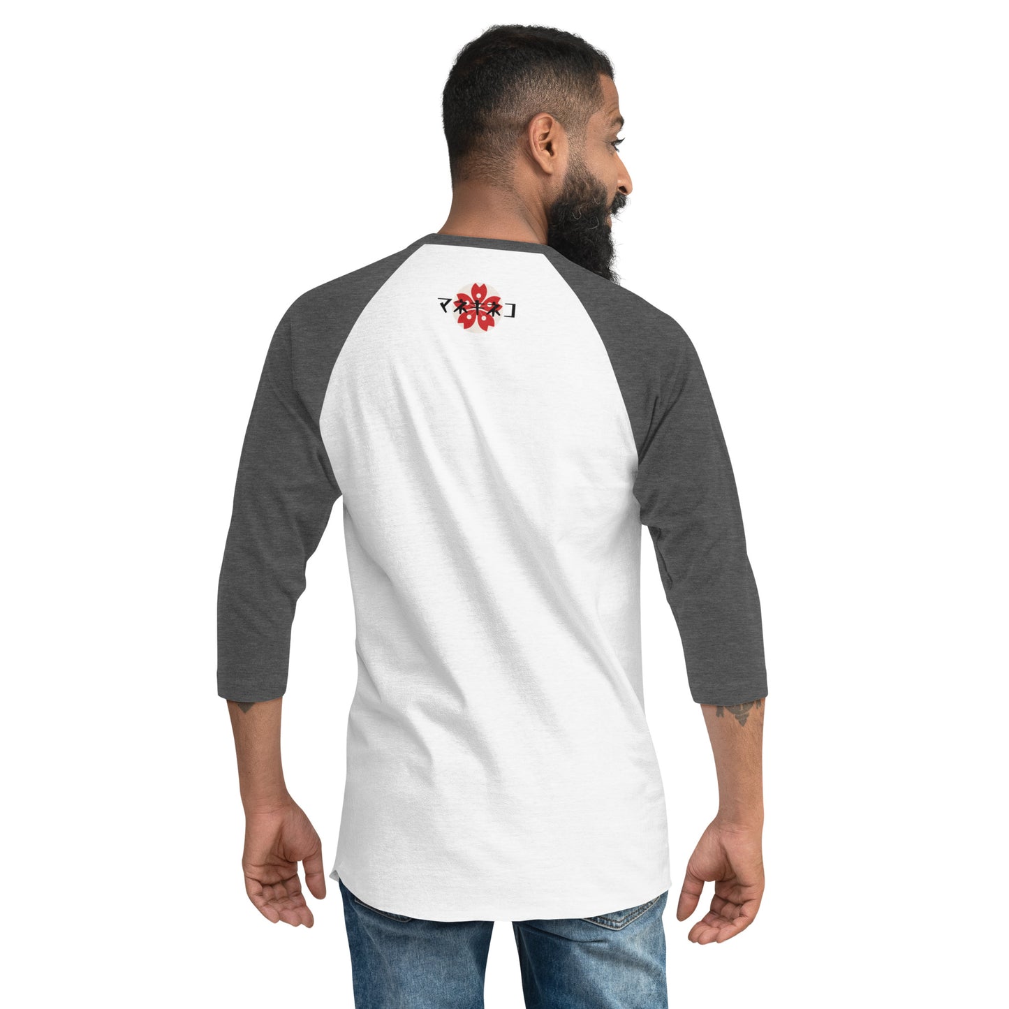 Lucky Cat Manekineko 3/4 sleeve raglan shirt