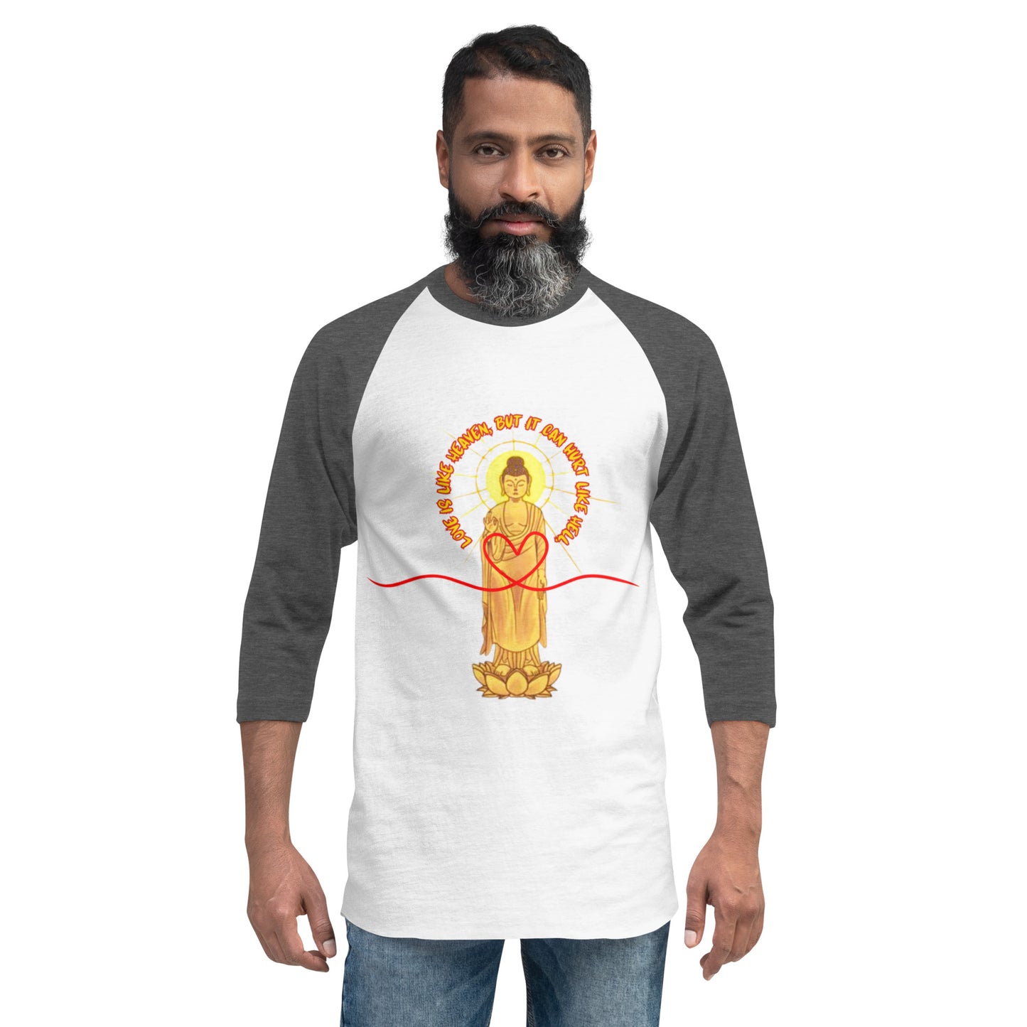 Japanese, Buddha, Oshakasama 3/4 sleeve raglan shirt