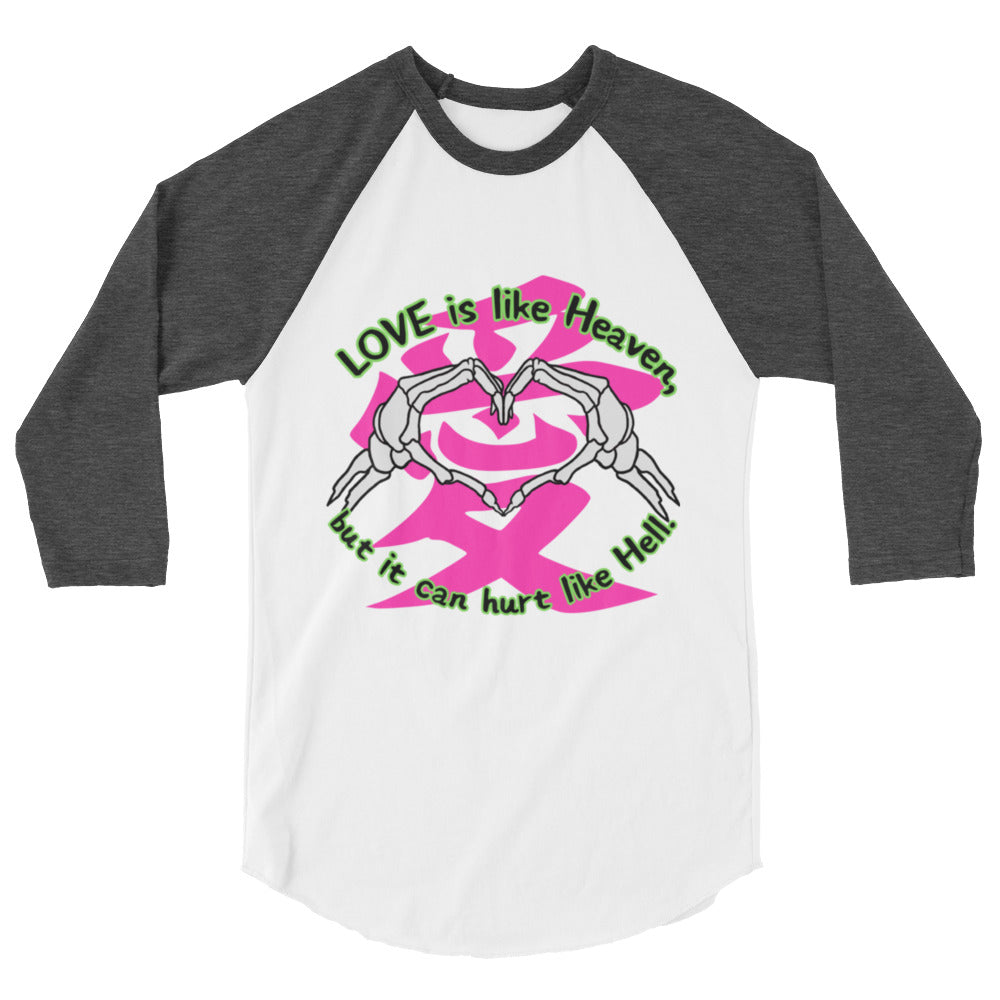Love is like Heaven, kawaii, ai, 3/4 sleeve raglan shirt