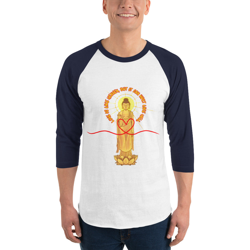 Japanese, Buddha, Oshakasama 3/4 sleeve raglan shirt