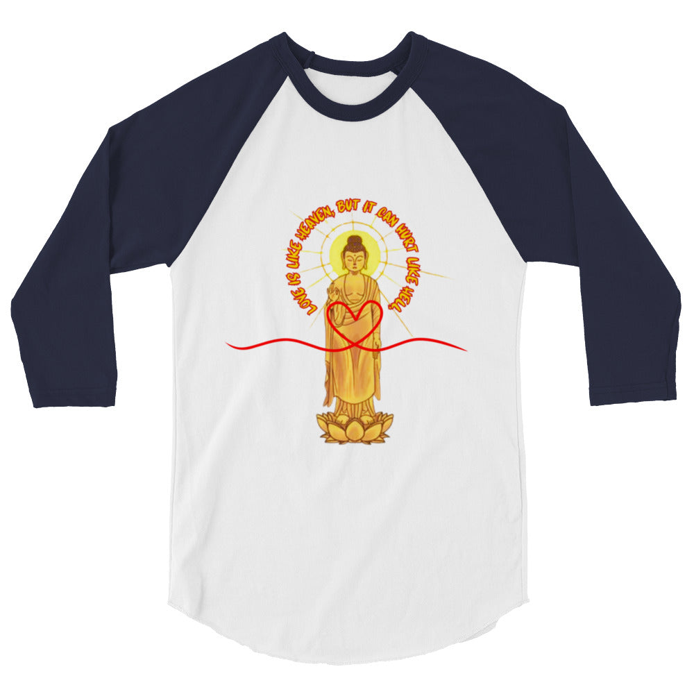 Japanese, Buddha, Oshakasama 3/4 sleeve raglan shirt