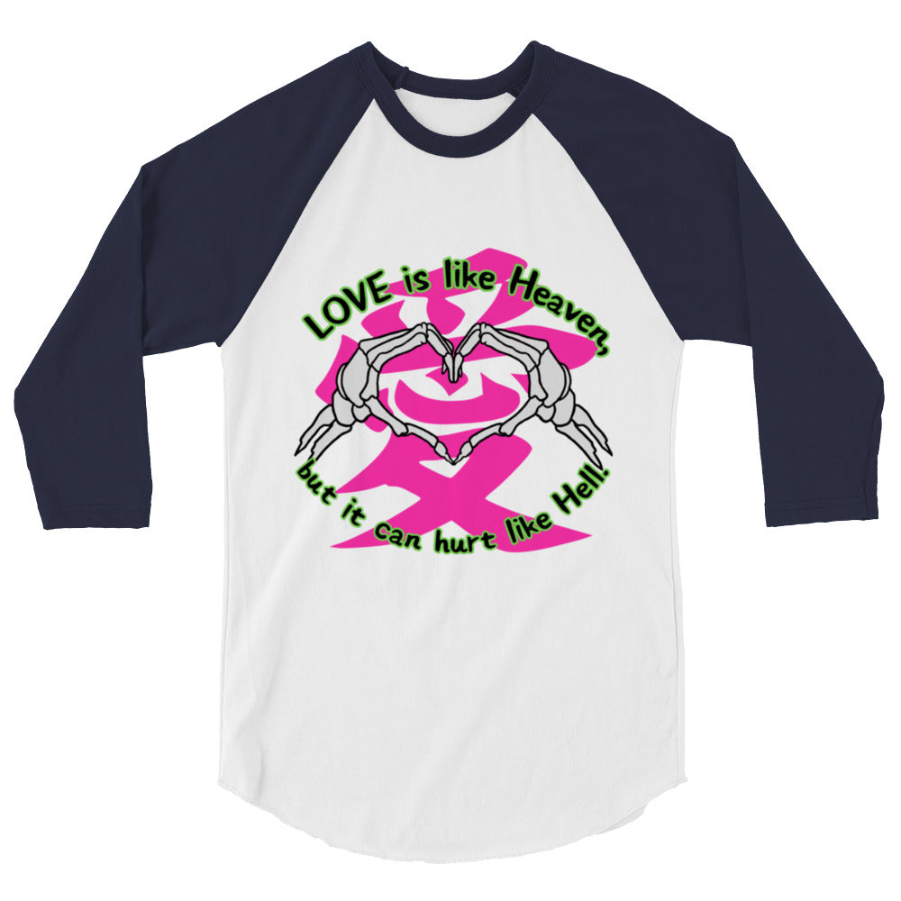 Love is like Heaven, kawaii, ai, 3/4 sleeve raglan shirt