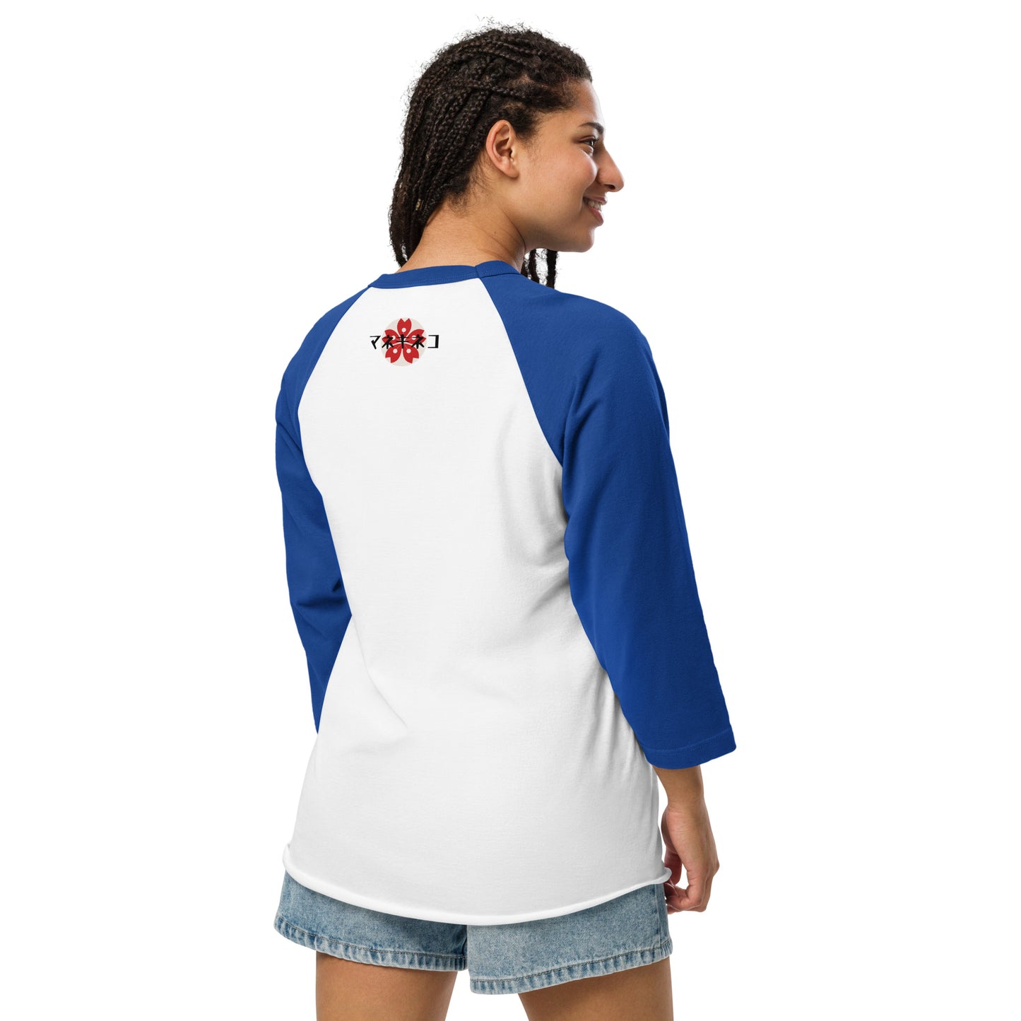 Lucky Cat Manekineko 3/4 sleeve raglan shirt