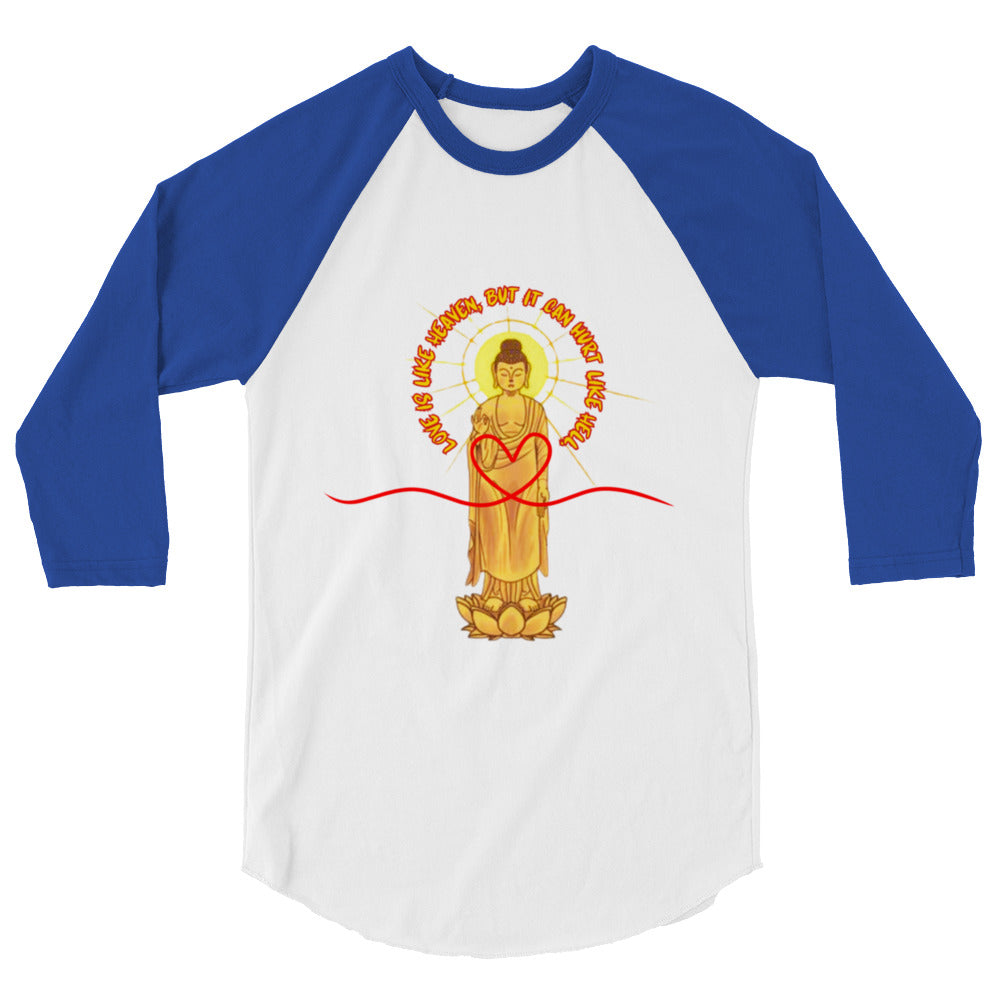 Japanese, Buddha, Oshakasama 3/4 sleeve raglan shirt