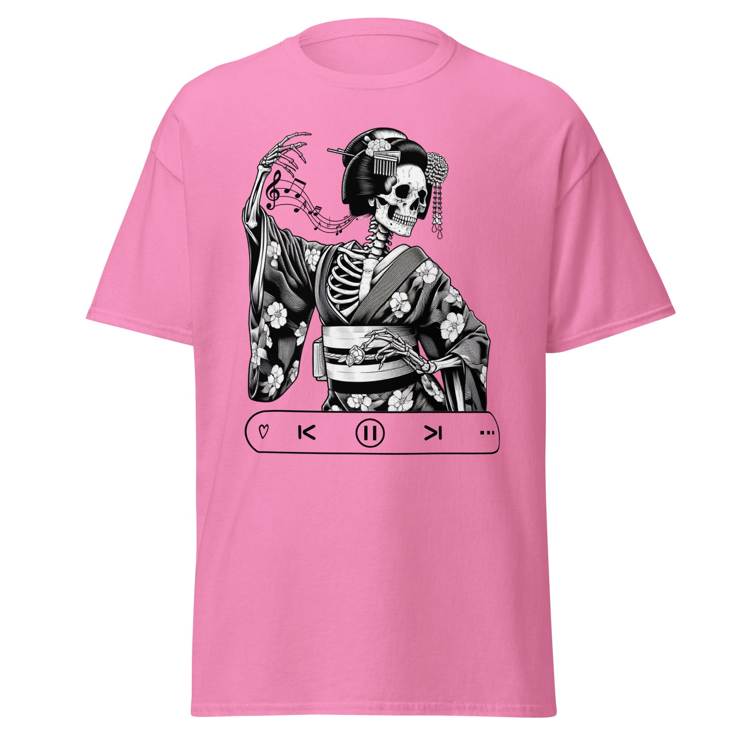 Japanese Geisha Skeleton, Let's Dance, 100% cotton shirt, classic tee